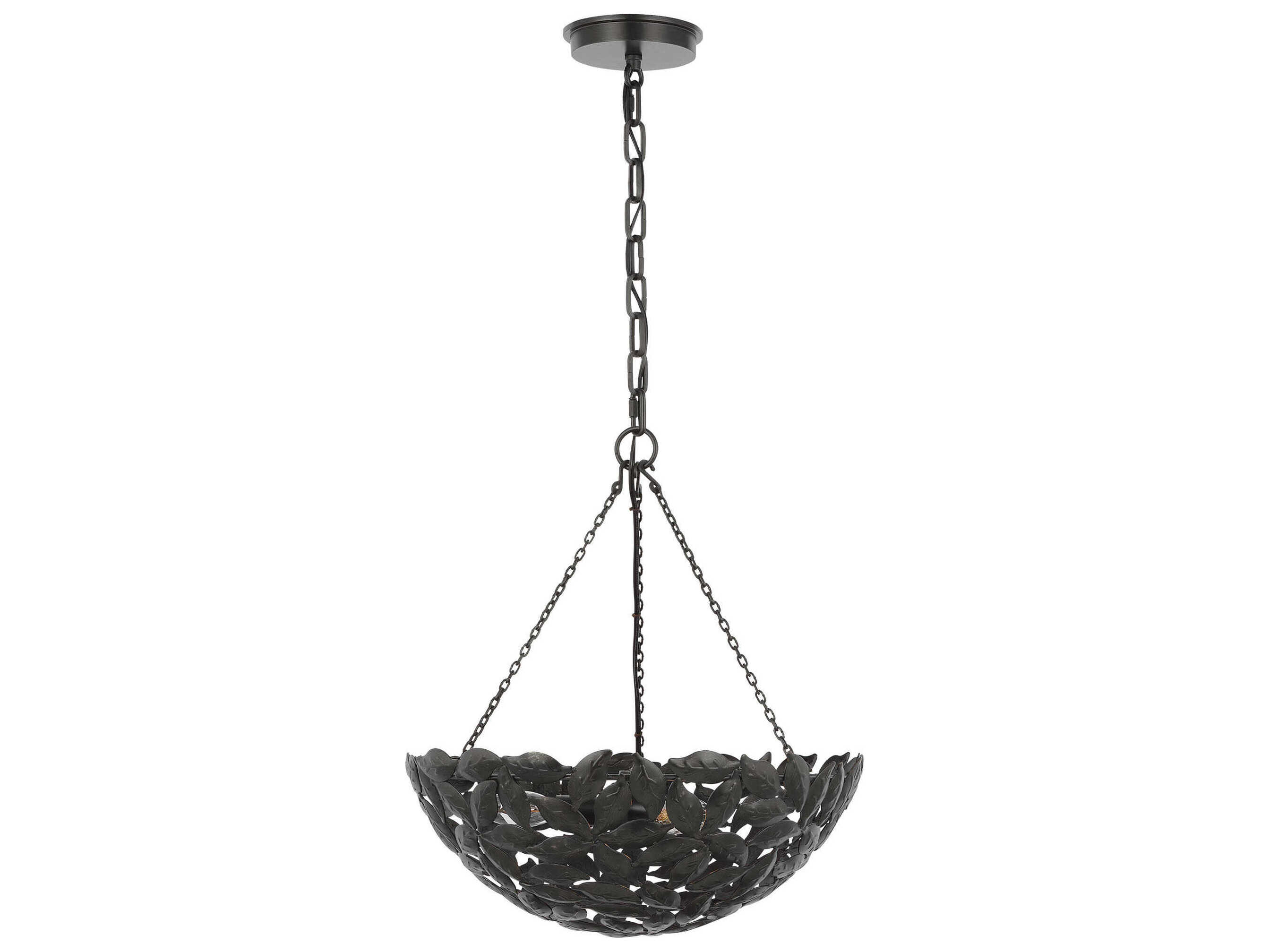 Visual Comfort Studio Kelan 6-Light Aged Iron Black Bowl Pendant