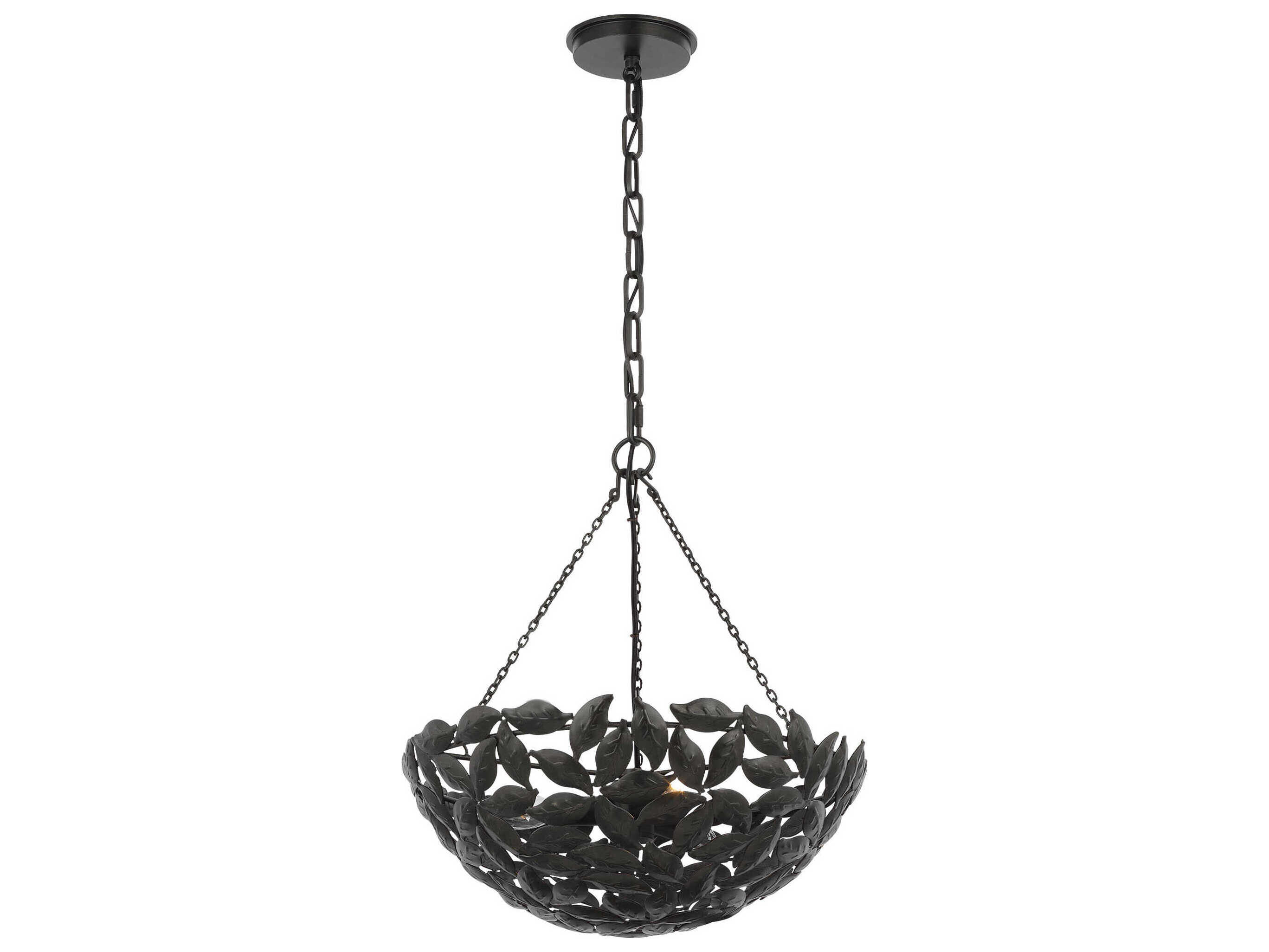 Visual Comfort Studio Kelan 6-Light Aged Iron Black Bowl Pendant