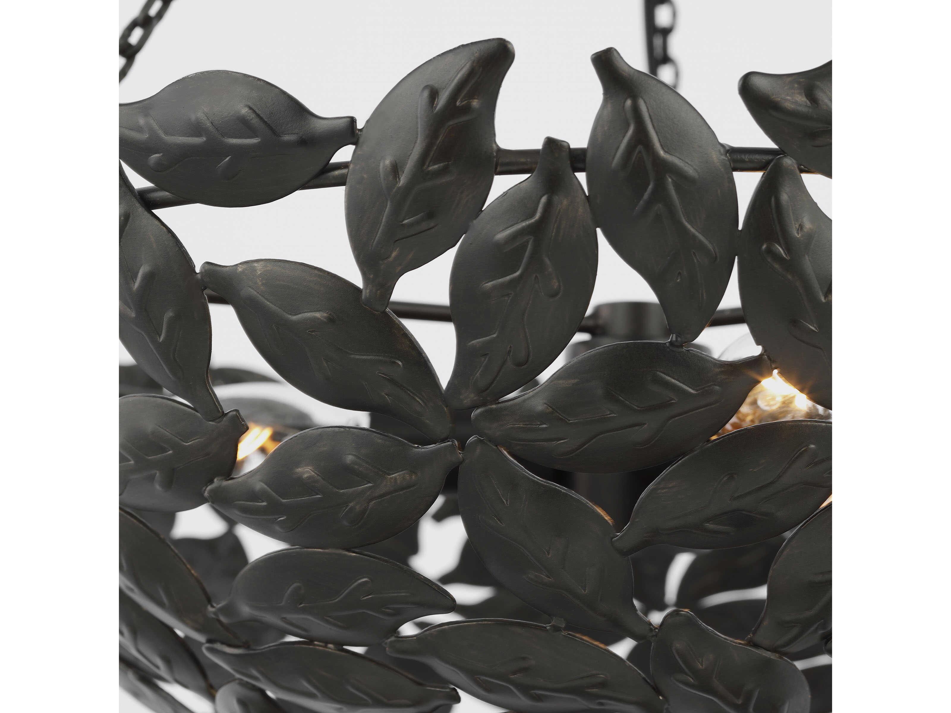 Visual Comfort Studio Kelan 6-Light Aged Iron Black Bowl Pendant