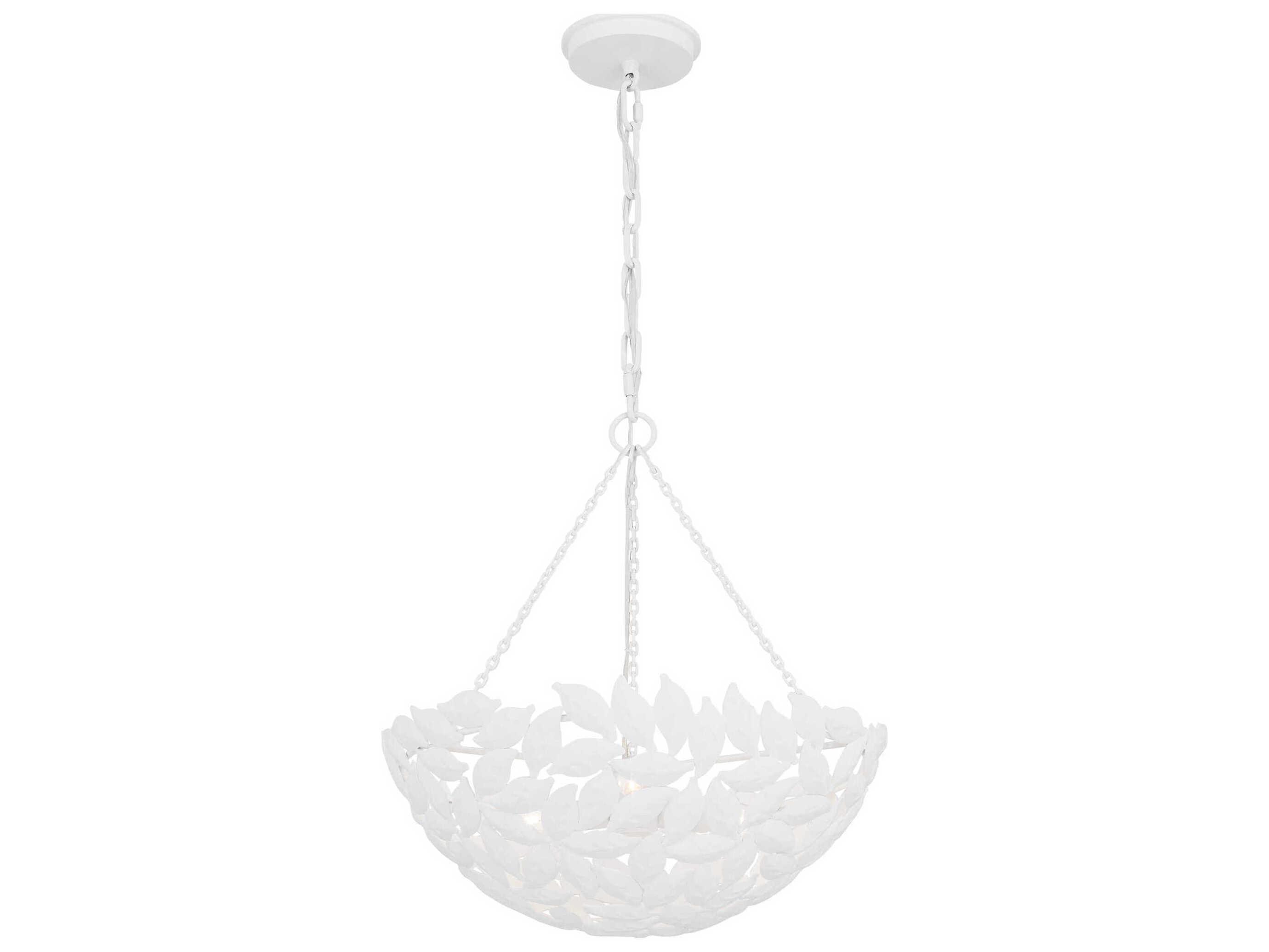 Visual Comfort Studio Kelan 3-Light Textured White Bowl Pendant