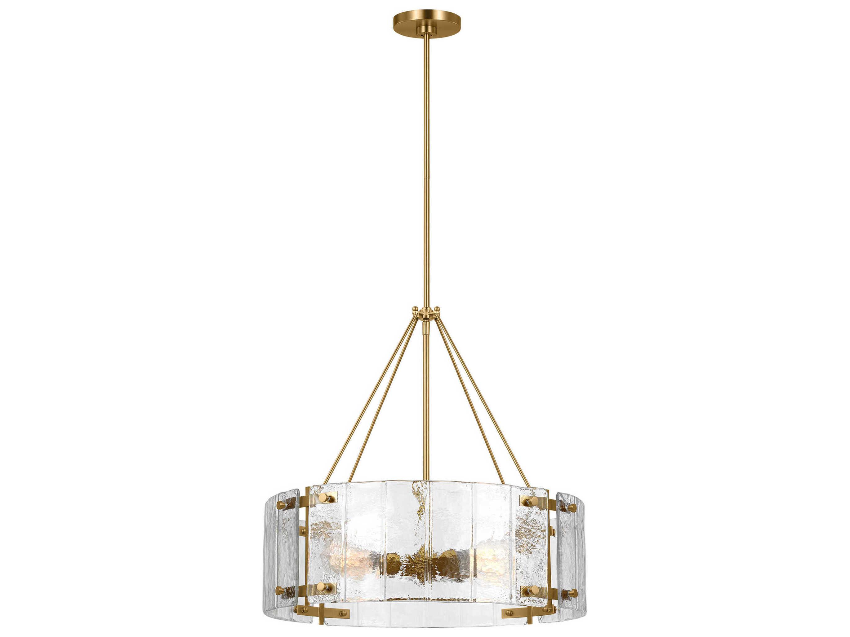 Visual Comfort Studio Calvert 4-Light Burnished Brass Drum Chandelier