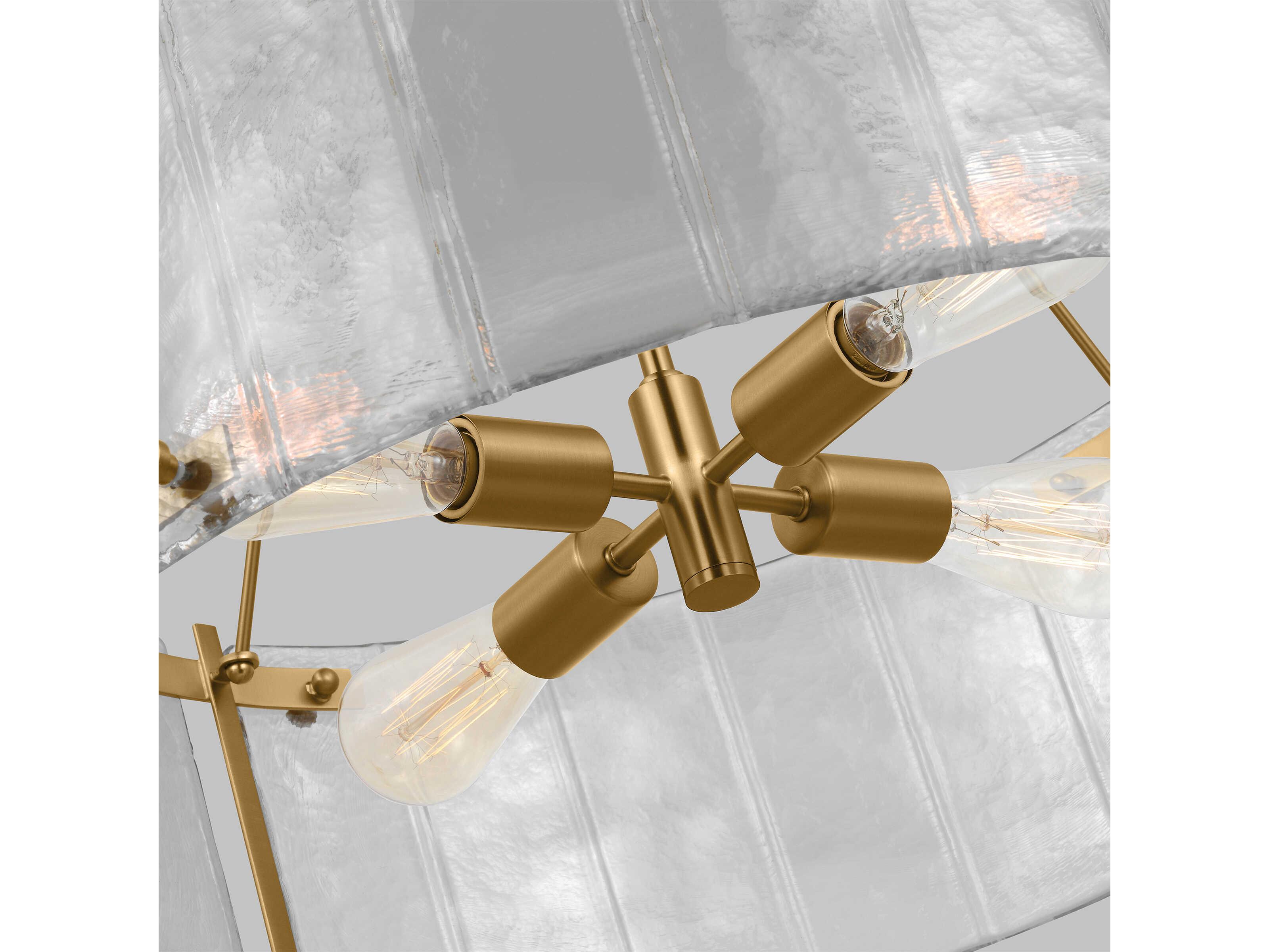 Visual Comfort Studio Calvert 4-Light Burnished Brass Drum Chandelier