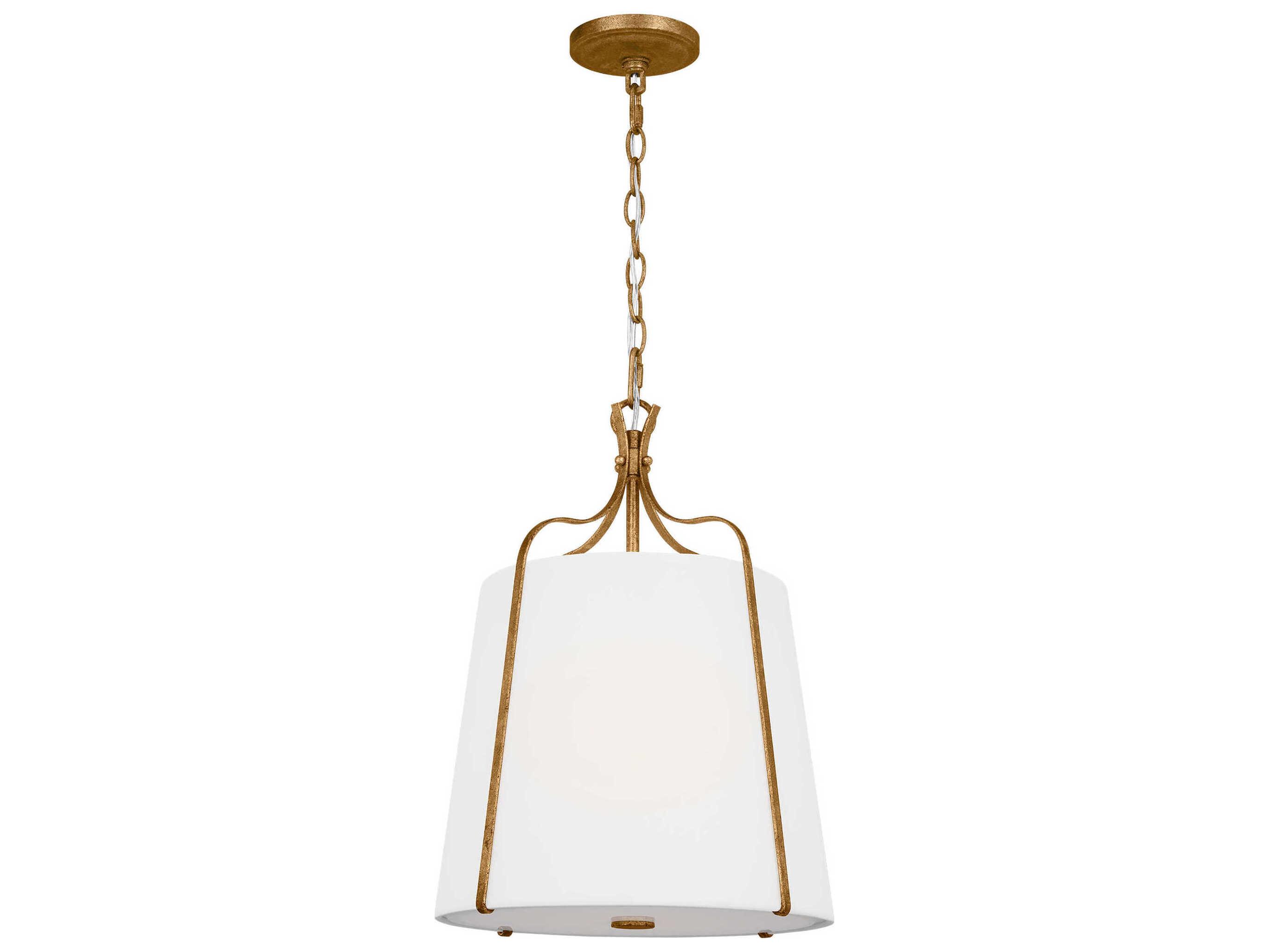 Visual Comfort Studio Leander 1-Light Antique Gild Gold Lantern Pendant