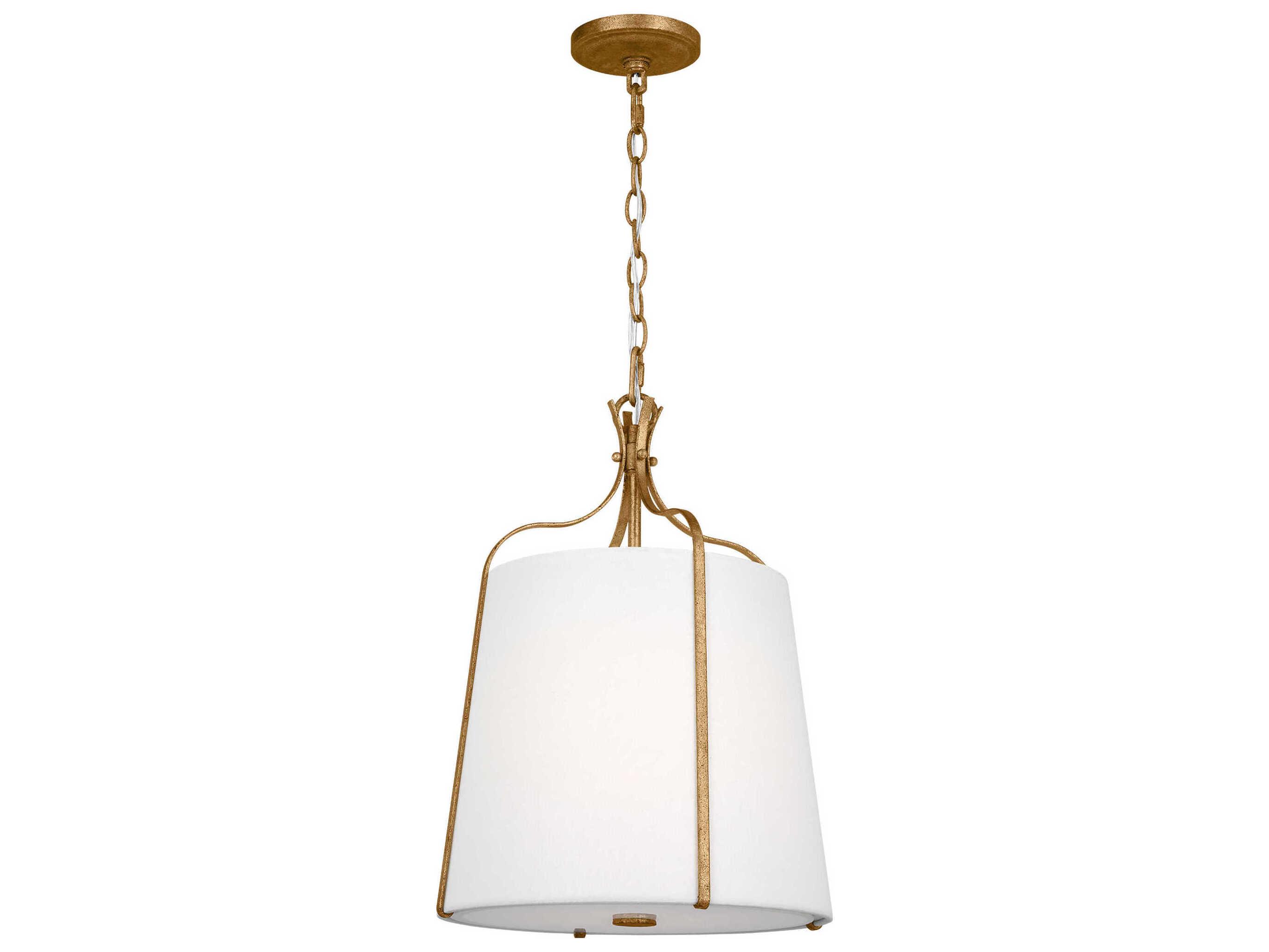 Visual Comfort Studio Leander 1-Light Antique Gild Gold Lantern Pendant