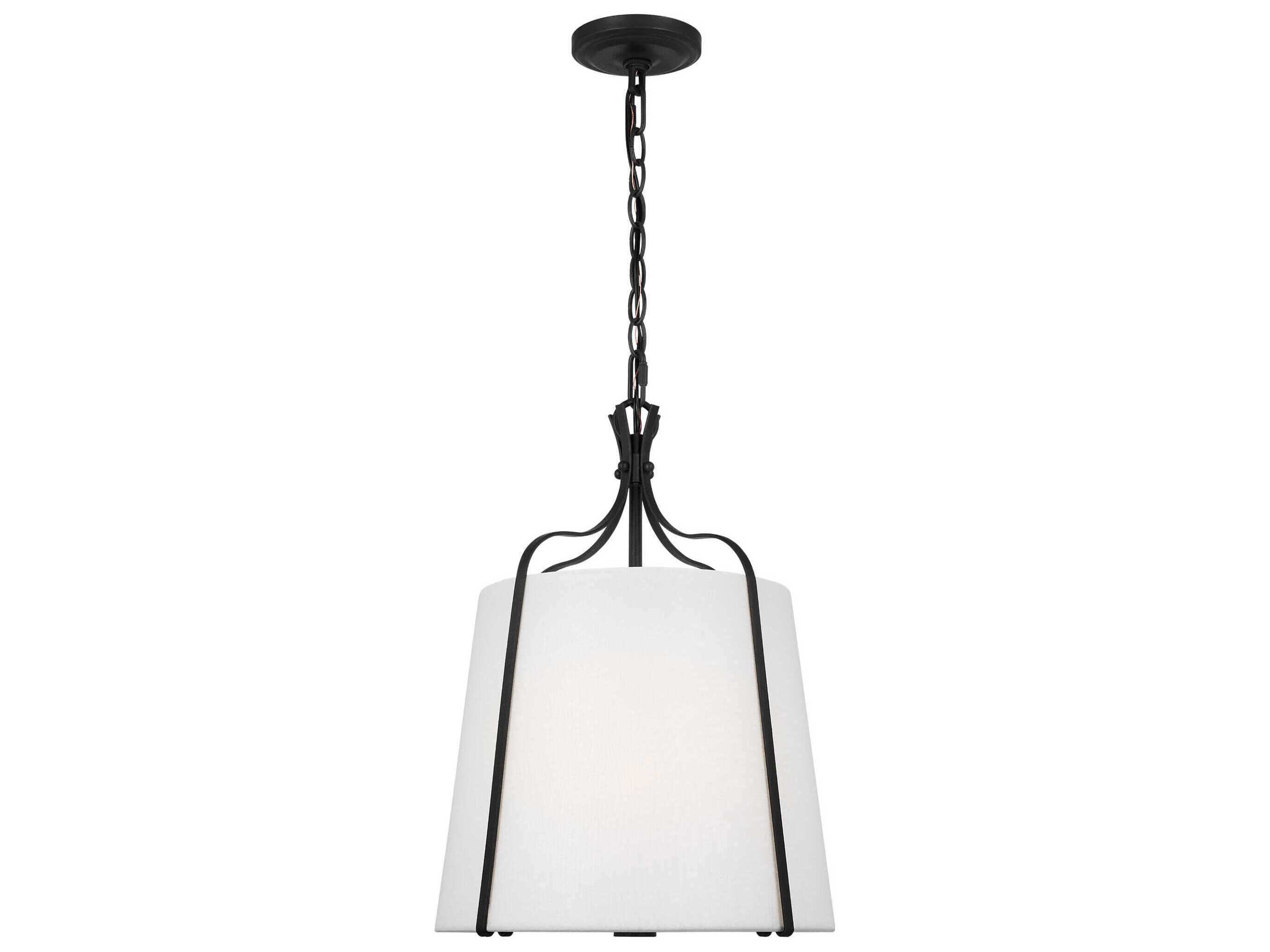 Visual Comfort Studio Leander 1-Light Smith Steel Black Lantern Pendant