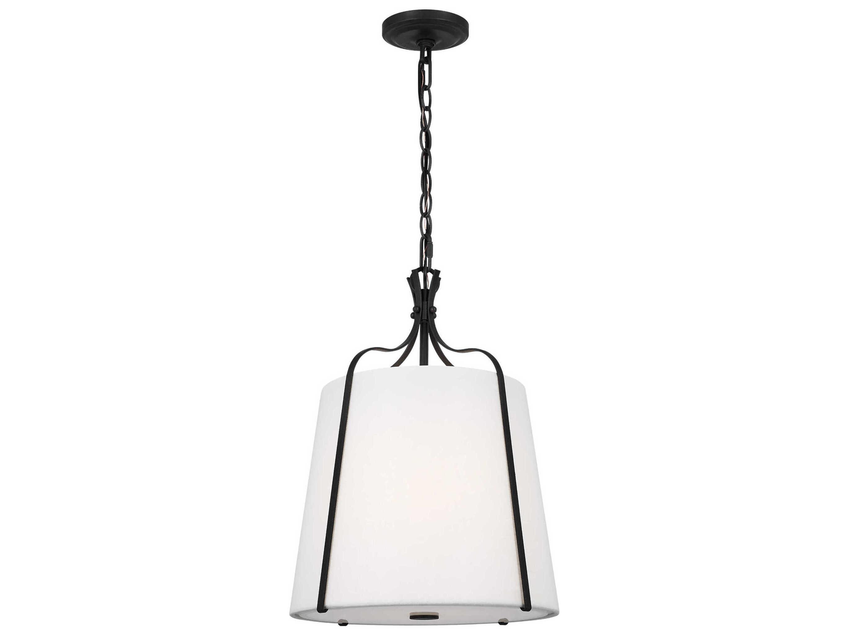 Visual Comfort Studio Leander 1-Light Smith Steel Black Lantern Pendant