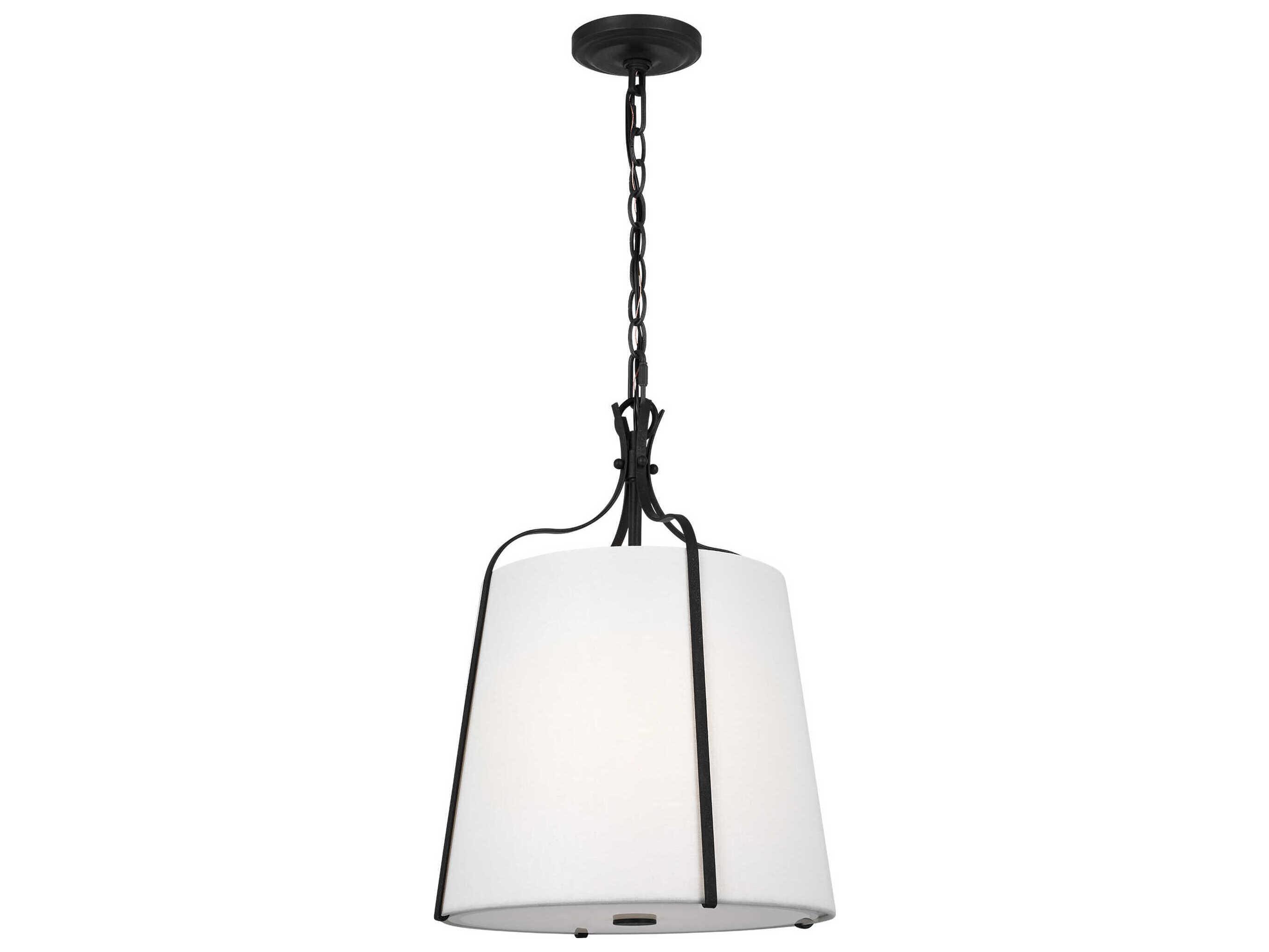 Visual Comfort Studio Leander 1-Light Smith Steel Black Lantern Pendant