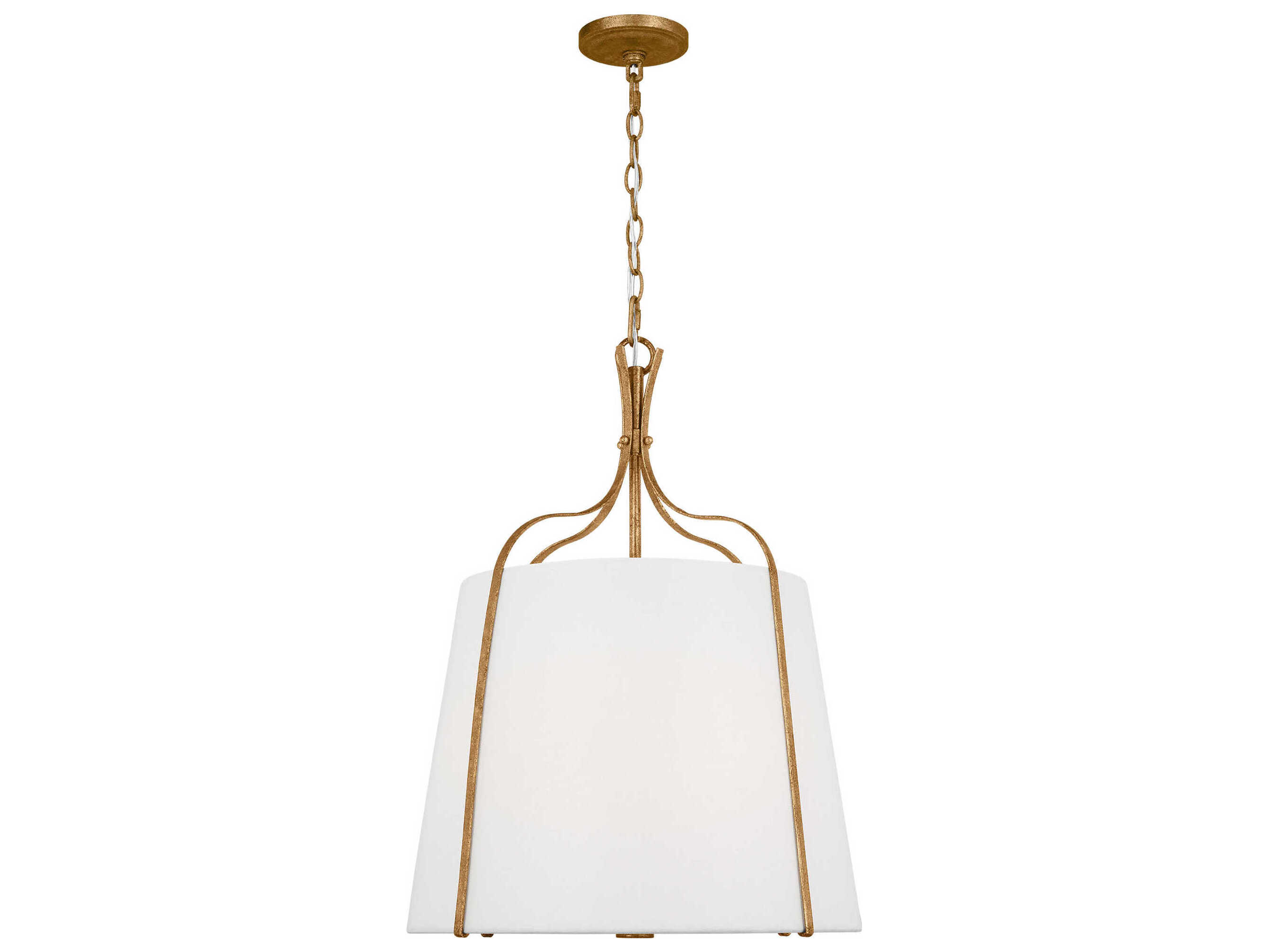 Visual Comfort Studio Leander 3-Light Antique Gild Gold Lantern Pendant