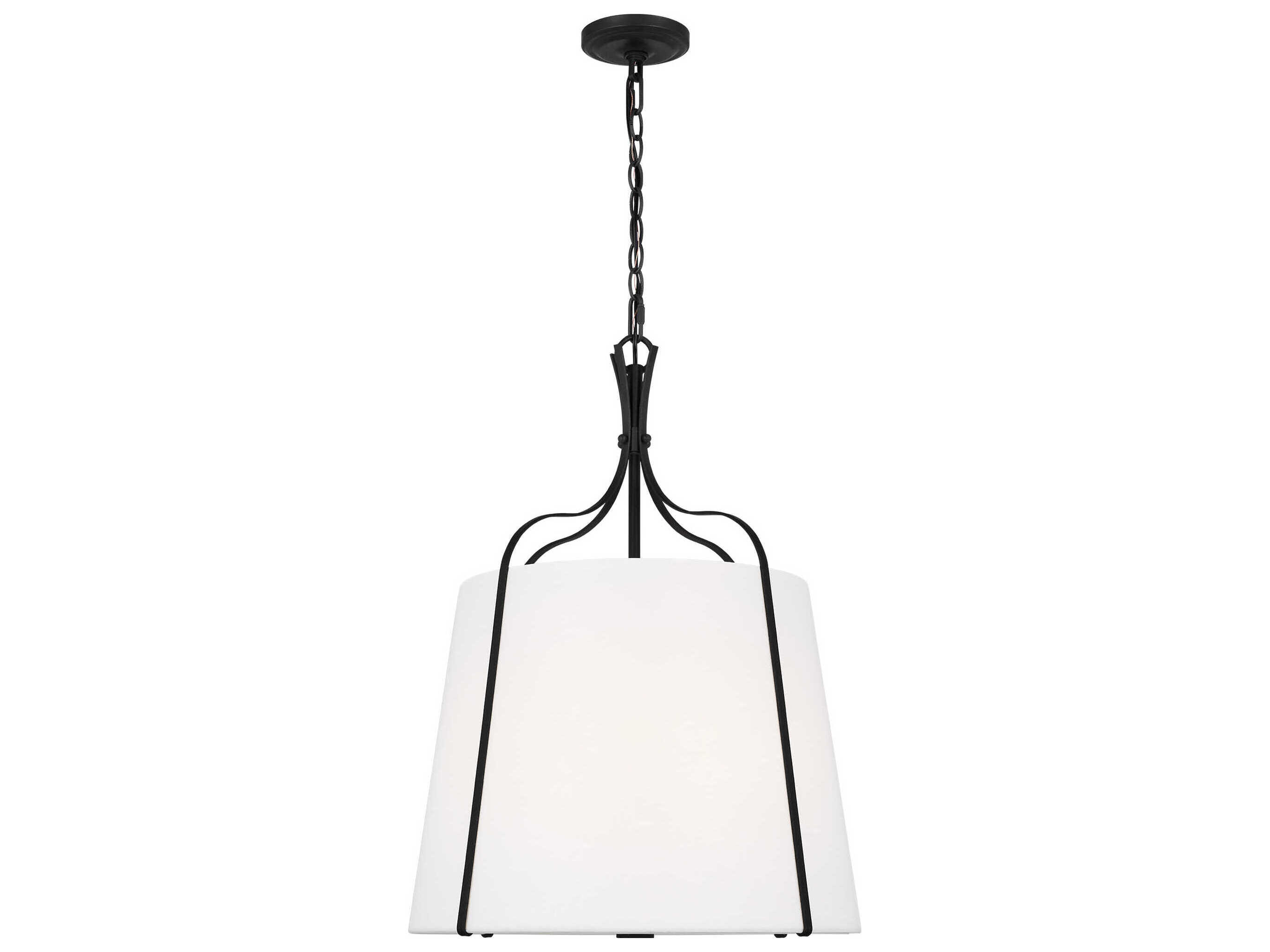 Visual Comfort Studio Leander 3-Light Smith Steel Black Lantern Pendant