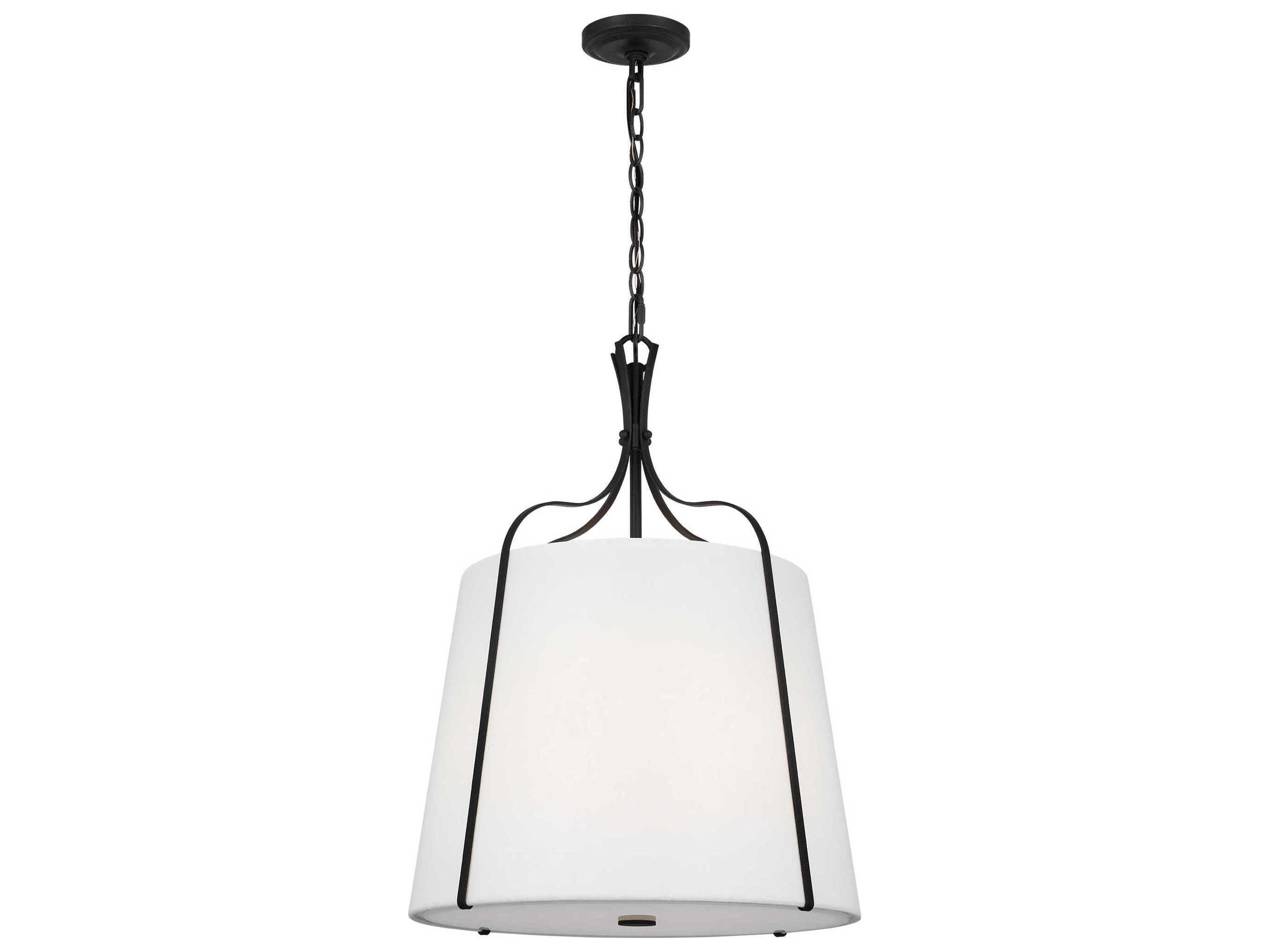 Visual Comfort Studio Leander 3-Light Smith Steel Black Lantern Pendant