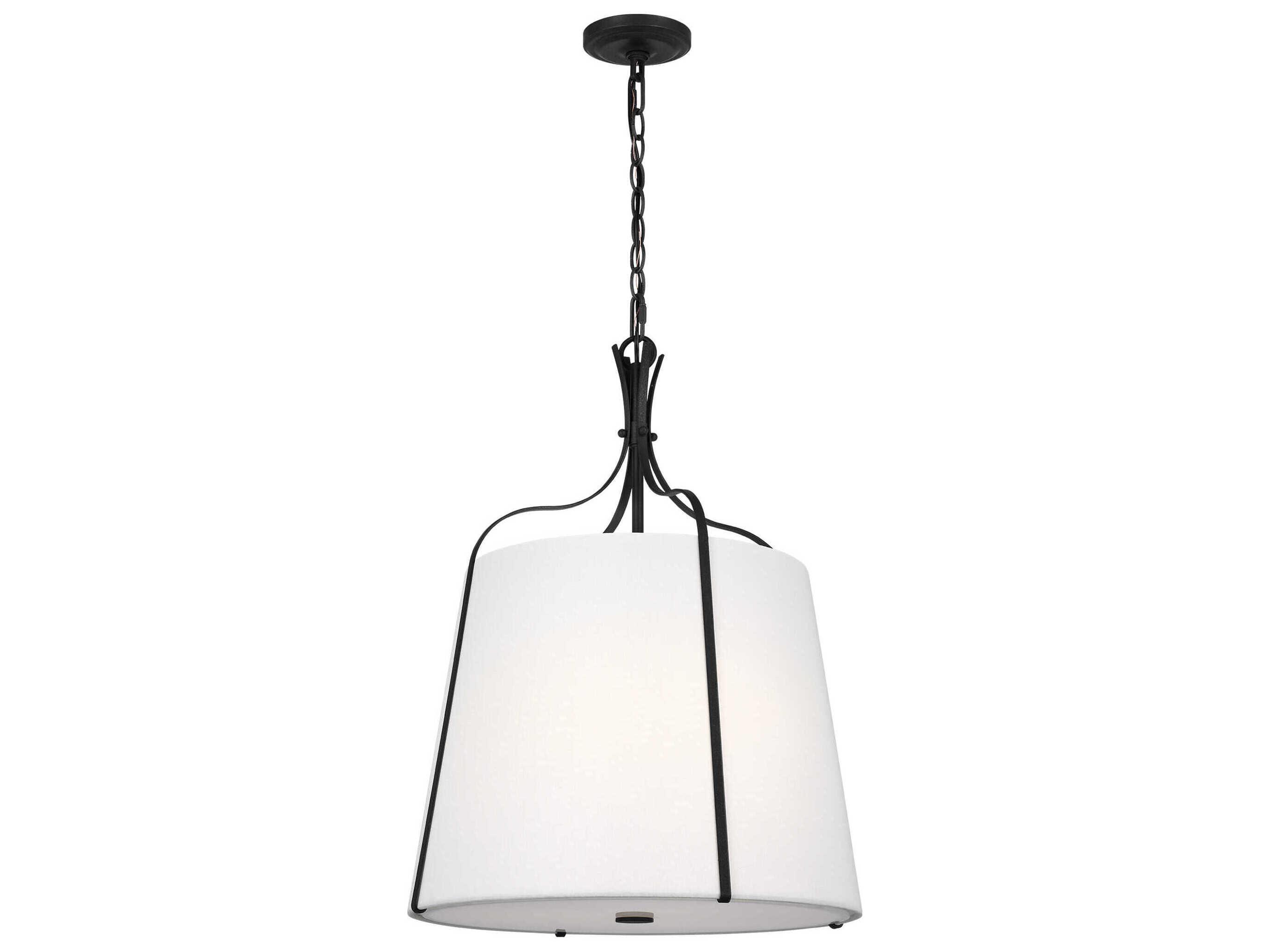 Visual Comfort Studio Leander 3-Light Smith Steel Black Lantern Pendant