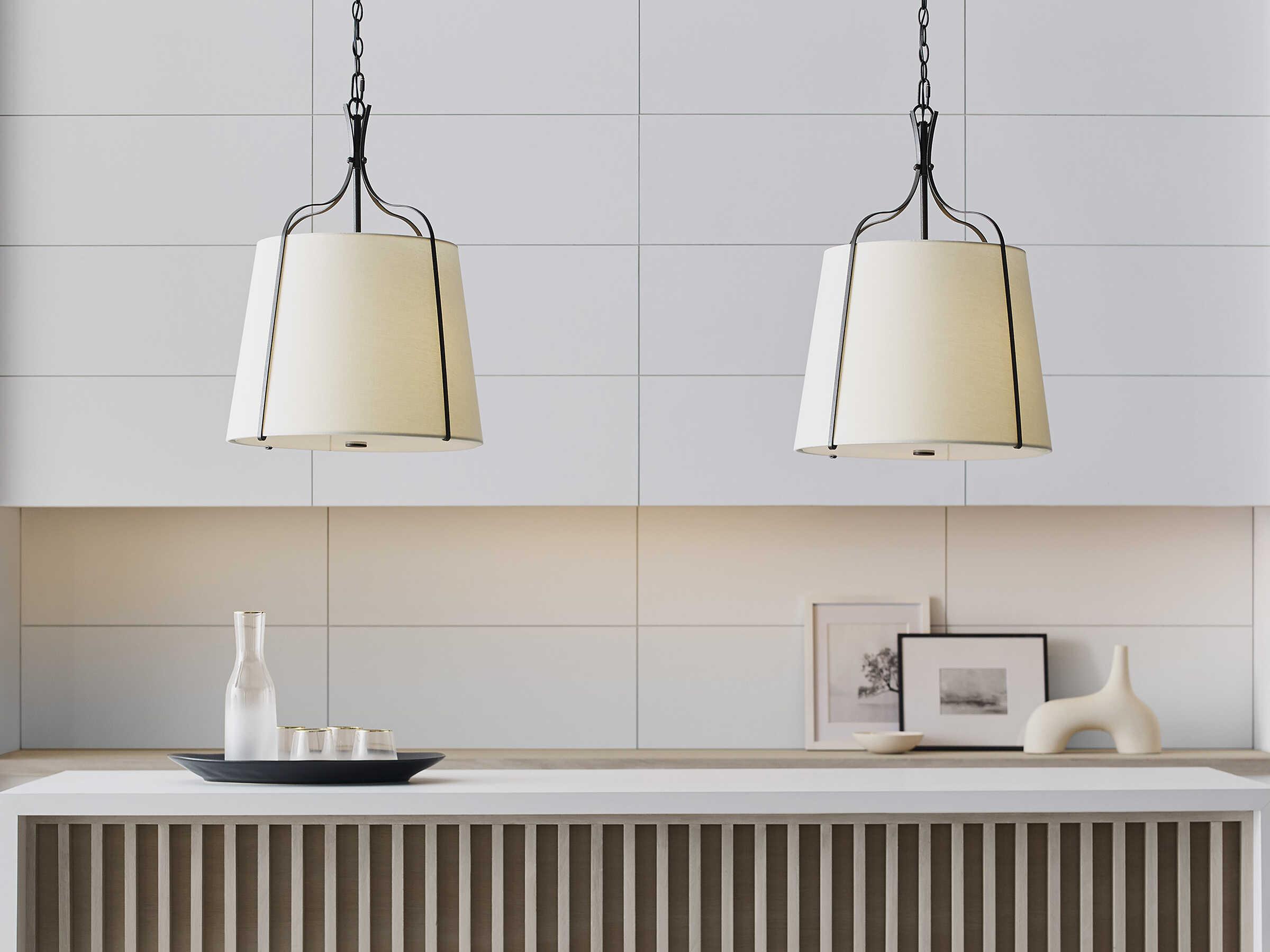 Visual Comfort Studio Leander 3-Light Smith Steel Black Lantern Pendant