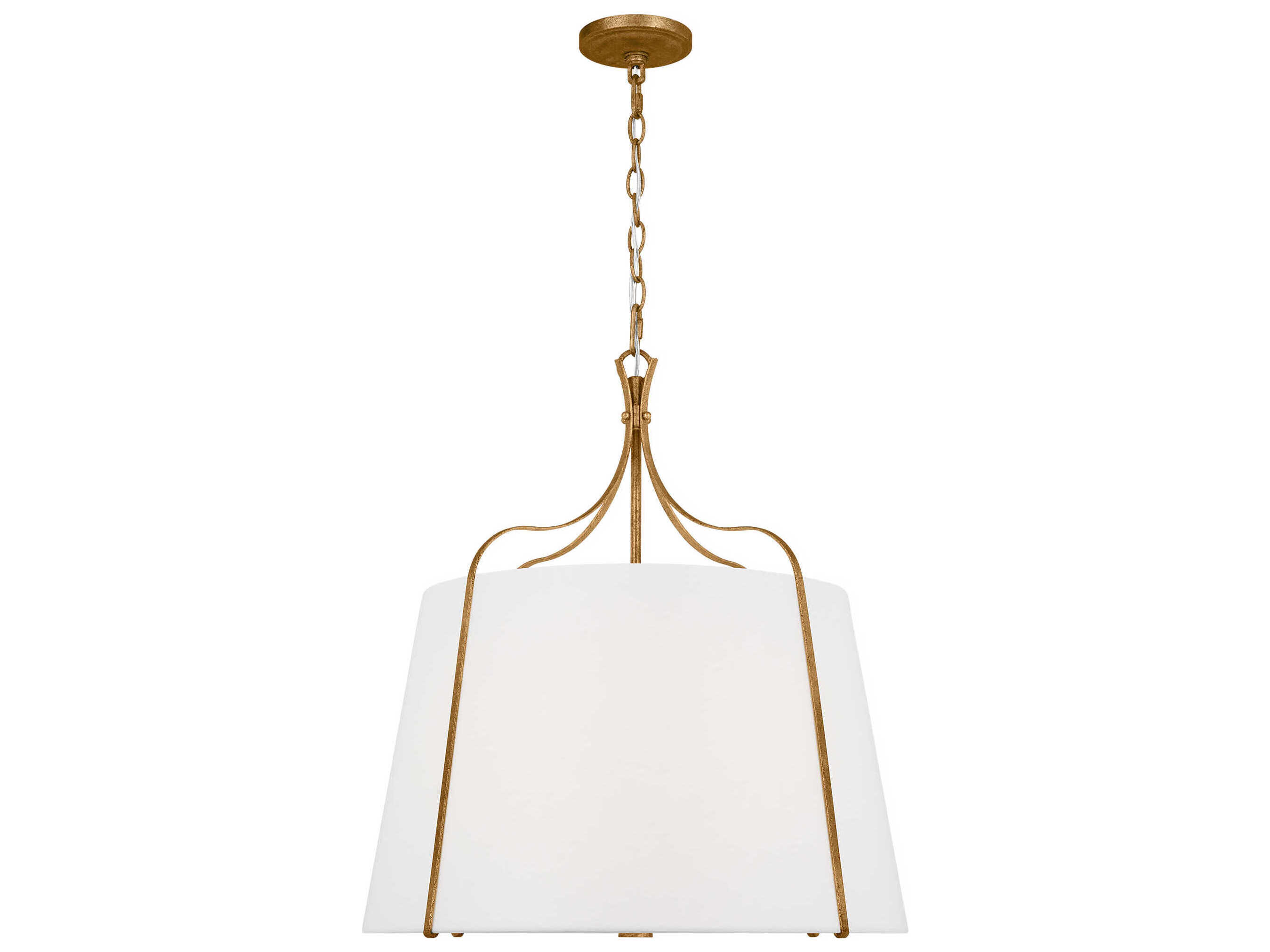 Visual Comfort Studio Leander 4-Light Antique Gild Gold Lantern Pendant