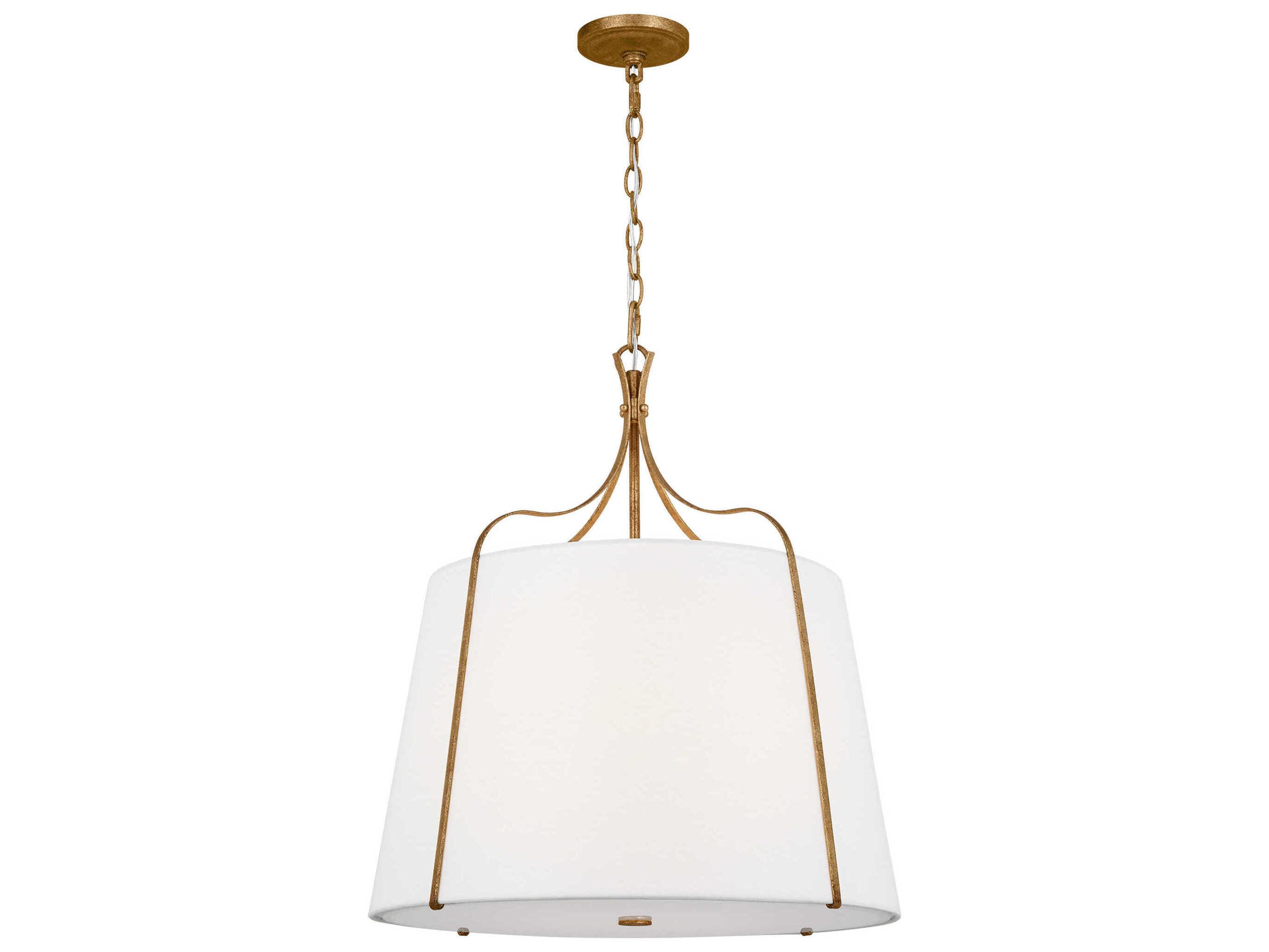 Visual Comfort Studio Leander 4-Light Antique Gild Gold Lantern Pendant