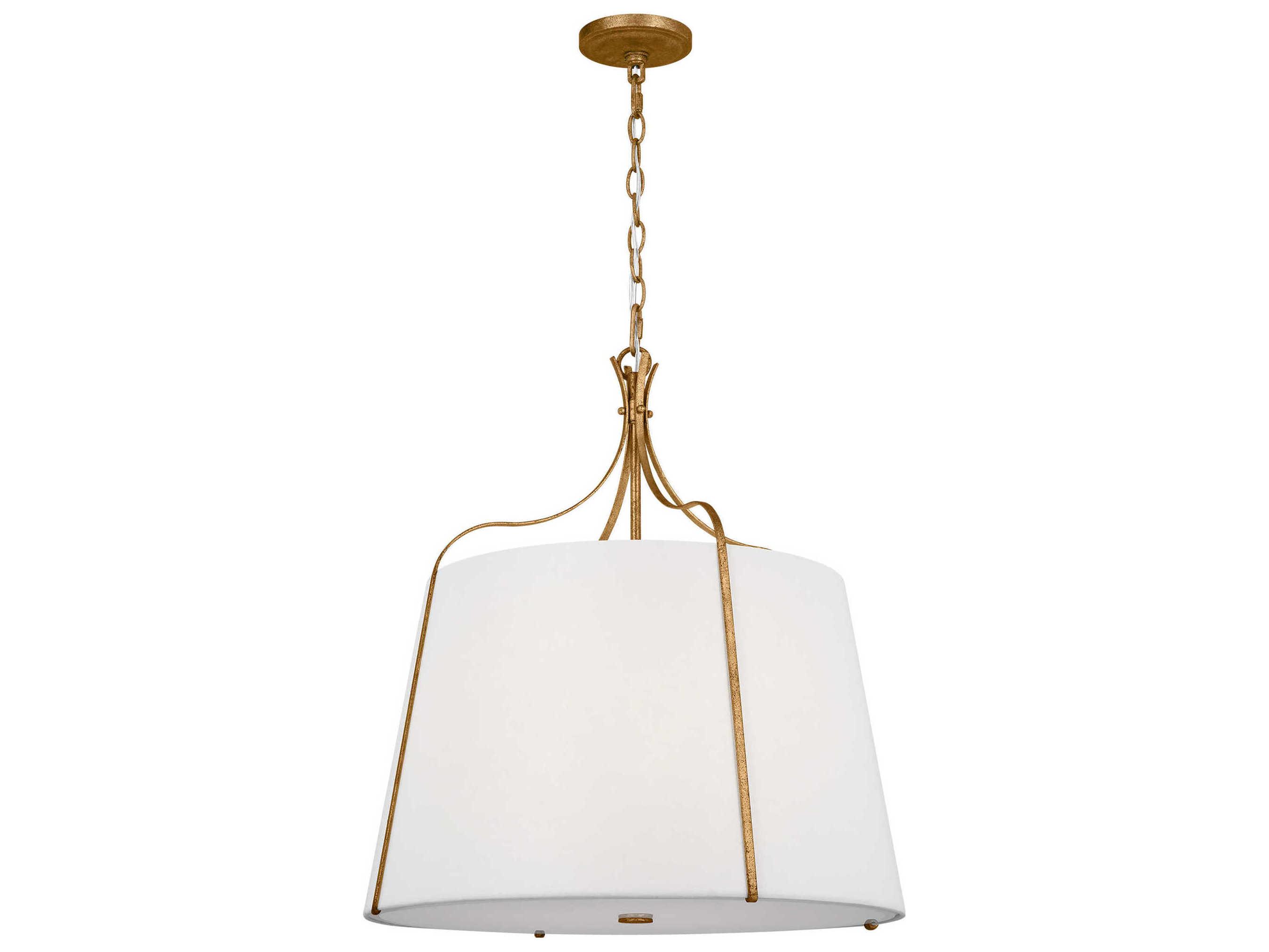 Visual Comfort Studio Leander 4-Light Antique Gild Gold Lantern Pendant