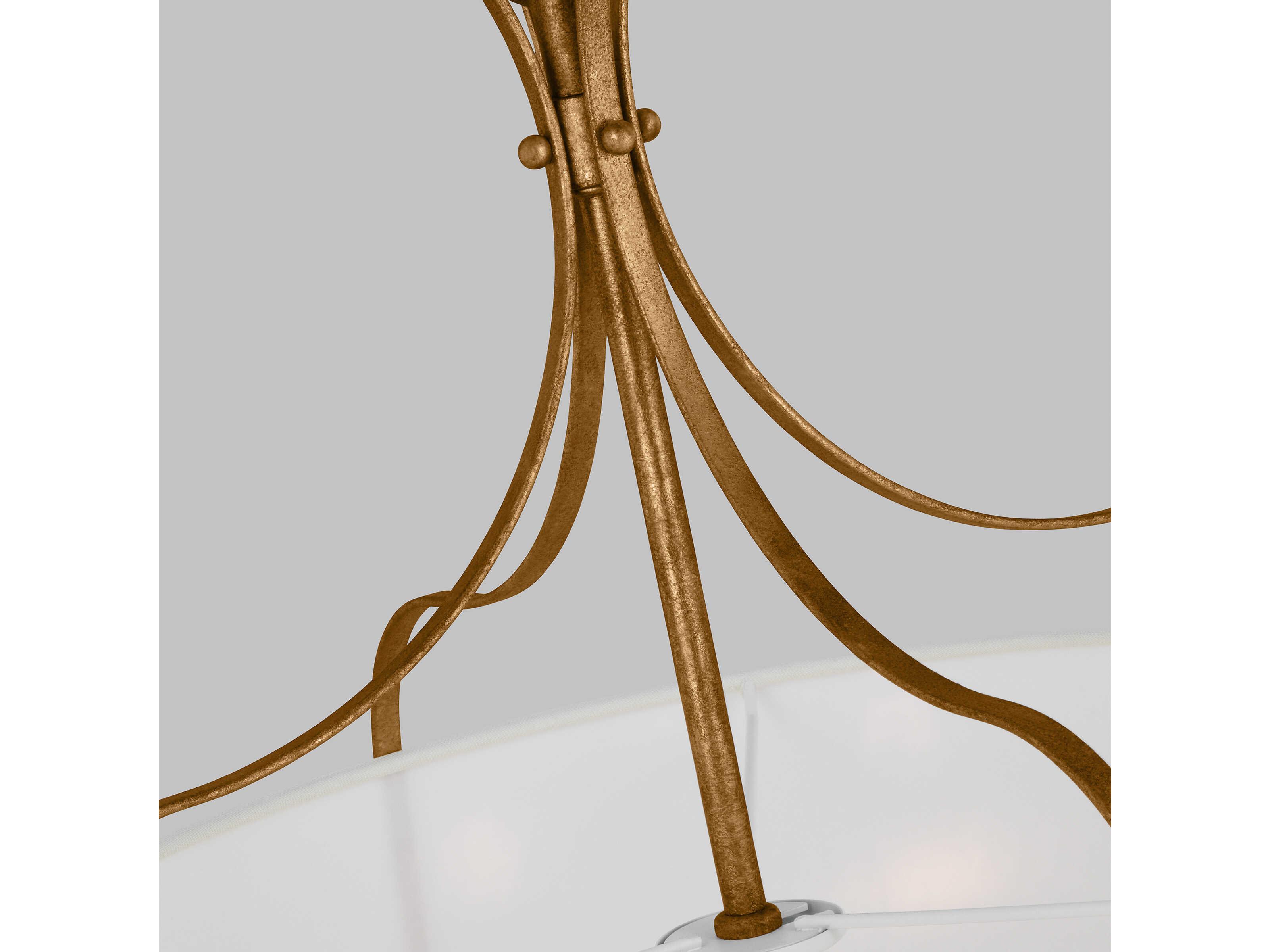 Visual Comfort Studio Leander 4-Light Antique Gild Gold Lantern Pendant