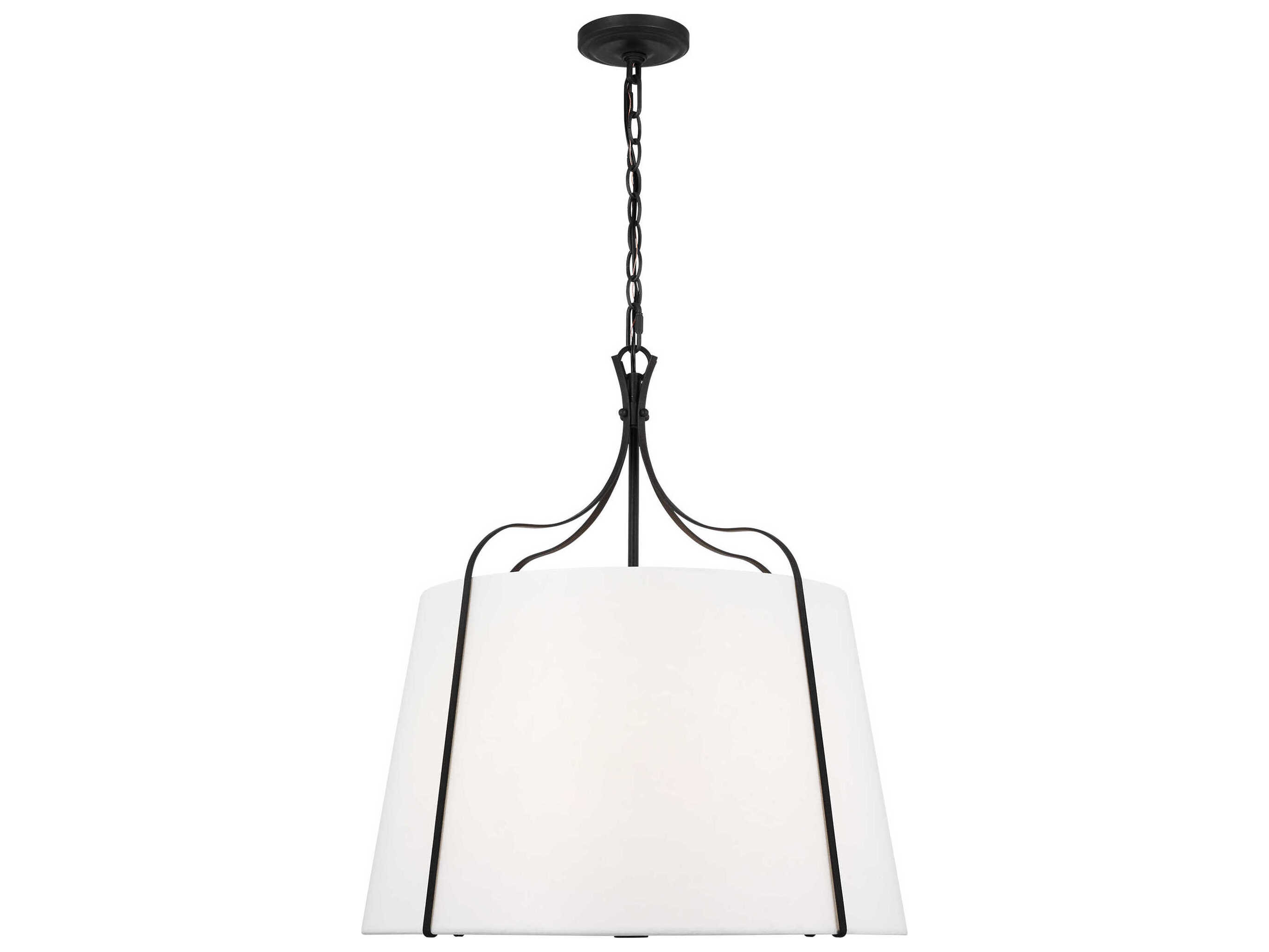 Visual Comfort Studio Leander 4-Light Smith Steel Black Lantern Pendant