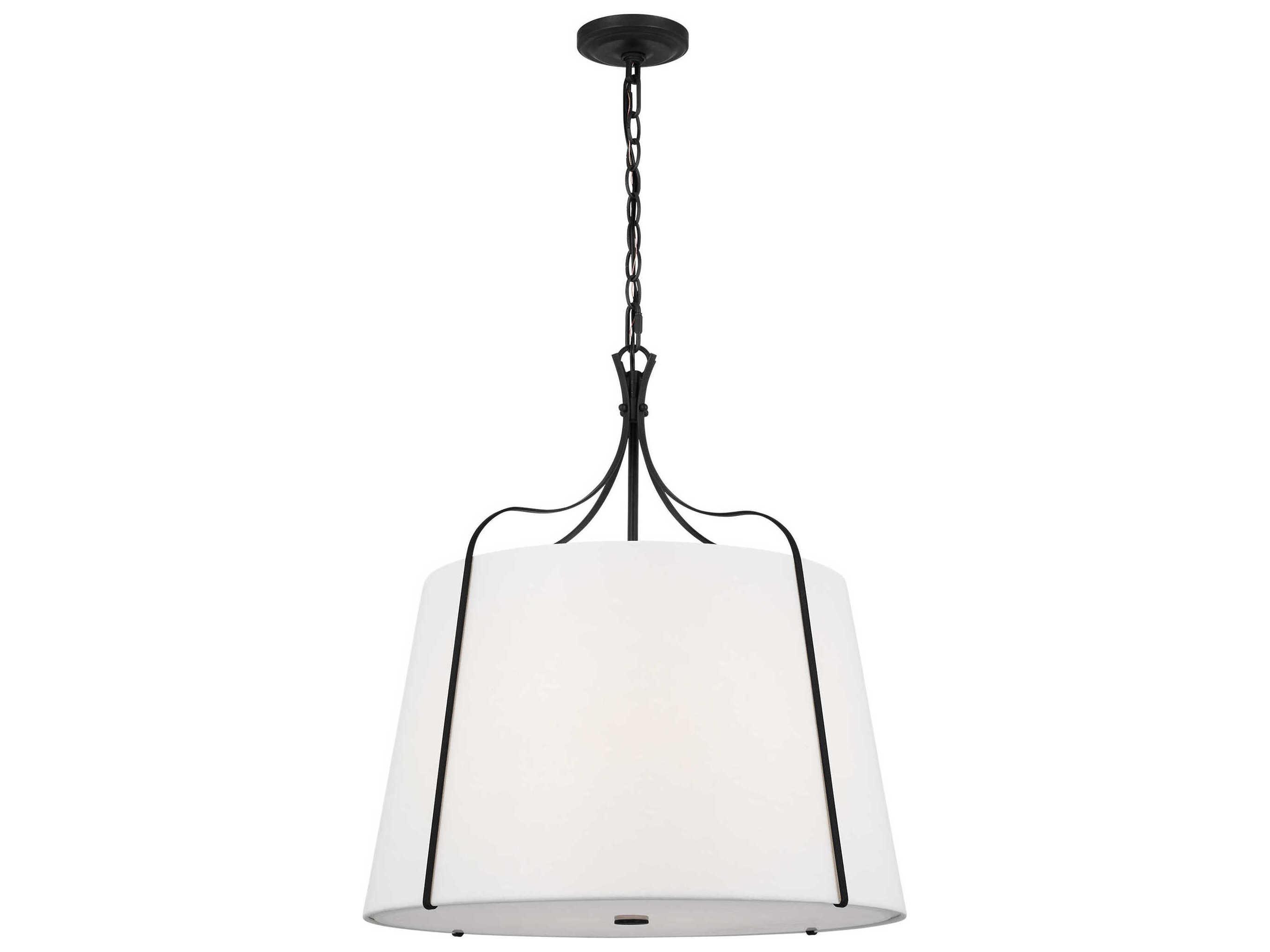 Visual Comfort Studio Leander 4-Light Smith Steel Black Lantern Pendant