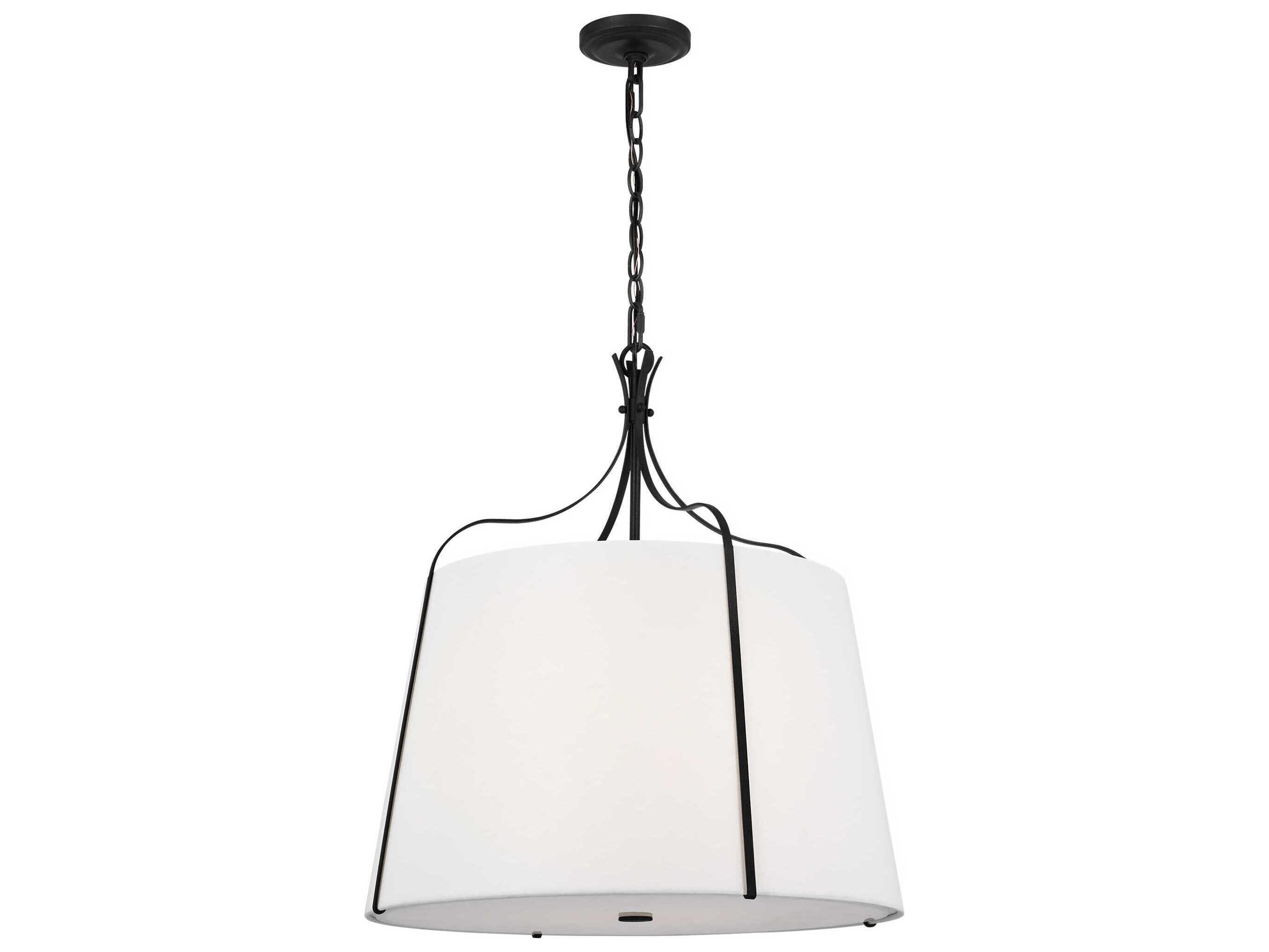 Visual Comfort Studio Leander 4-Light Smith Steel Black Lantern Pendant