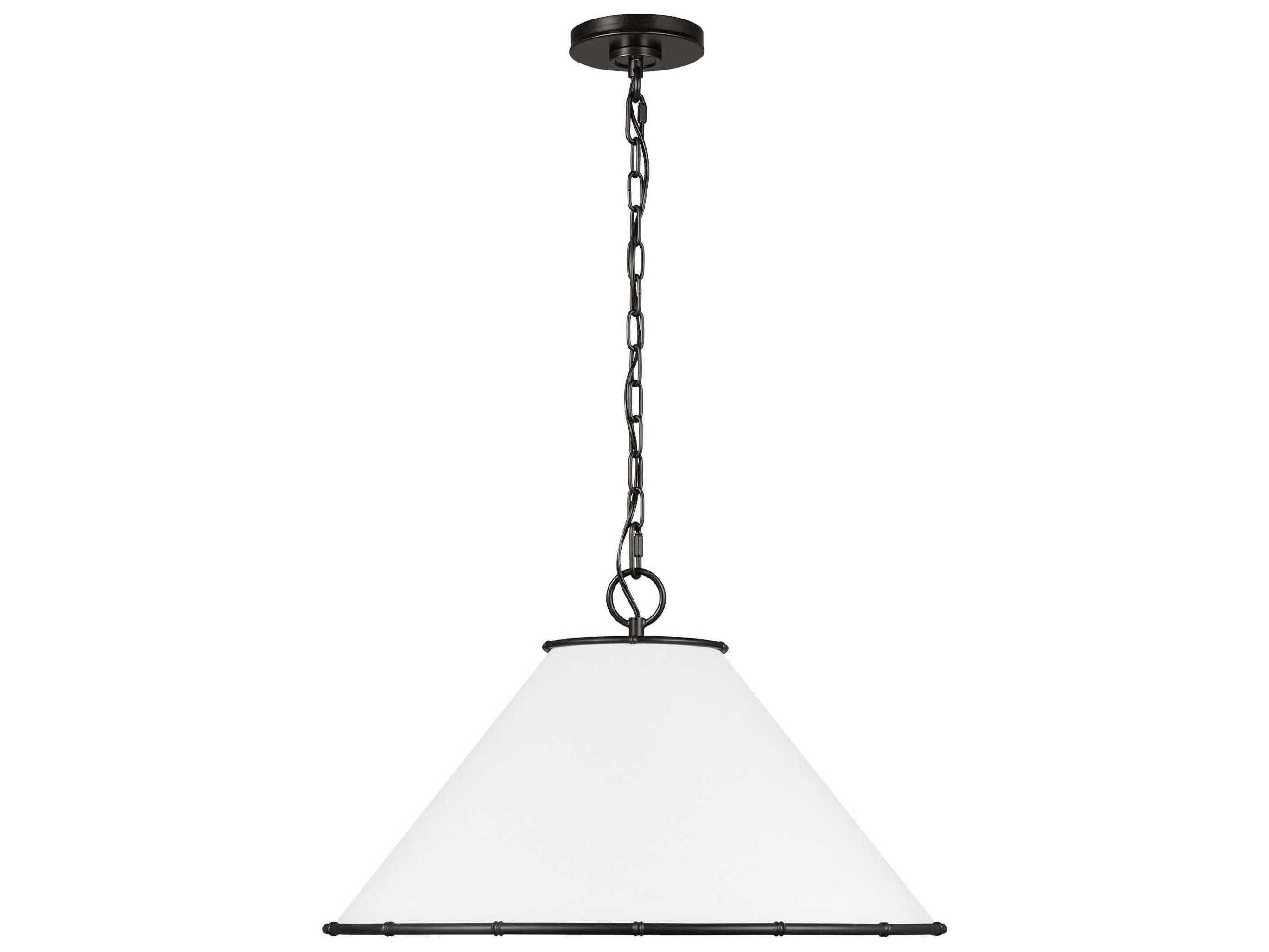 Visual Comfort Studio Aldric 2-Light Aged Iron Black Pendant