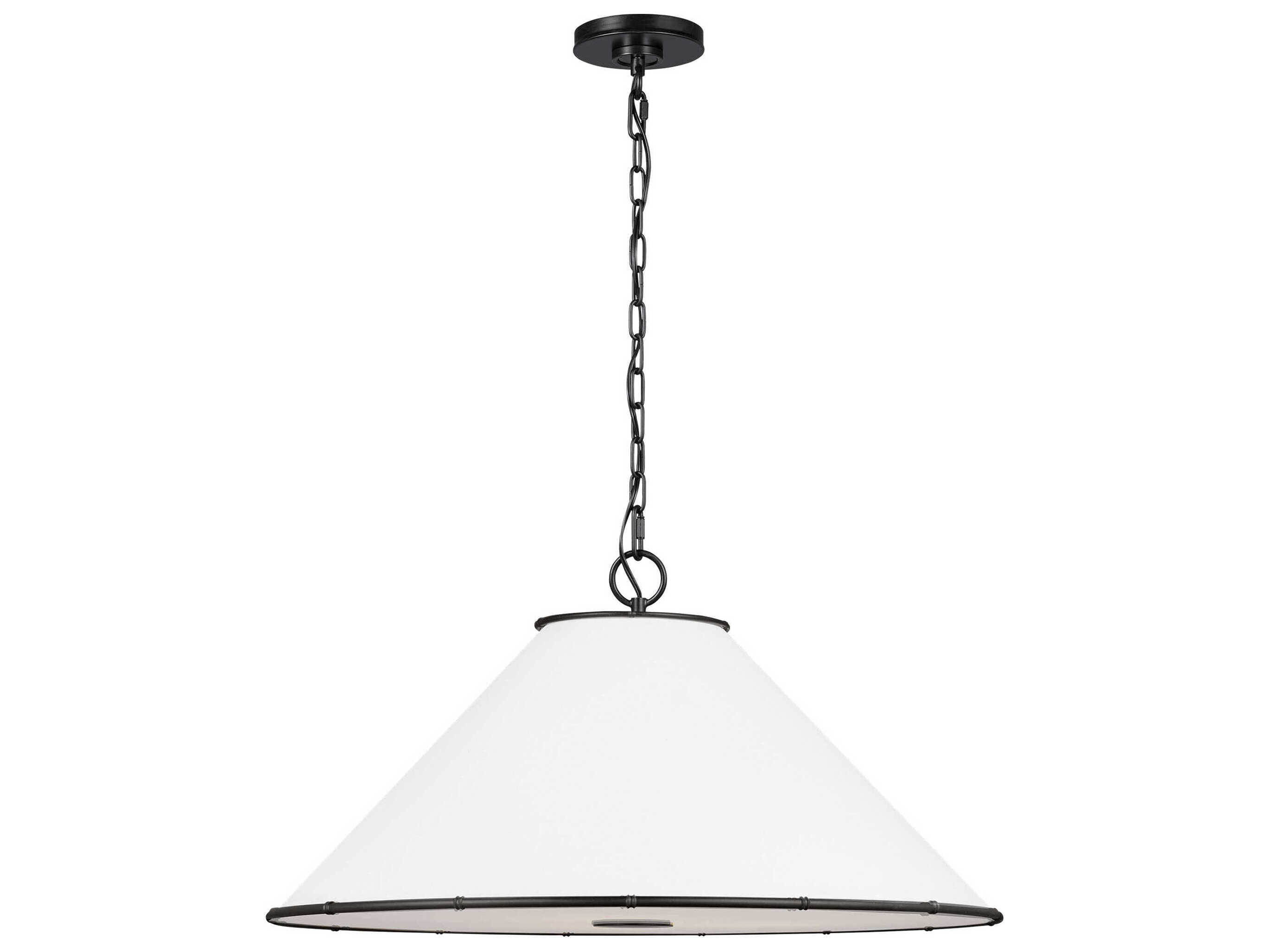 Visual Comfort Studio Aldric 3-Light Aged Iron Black Pendant