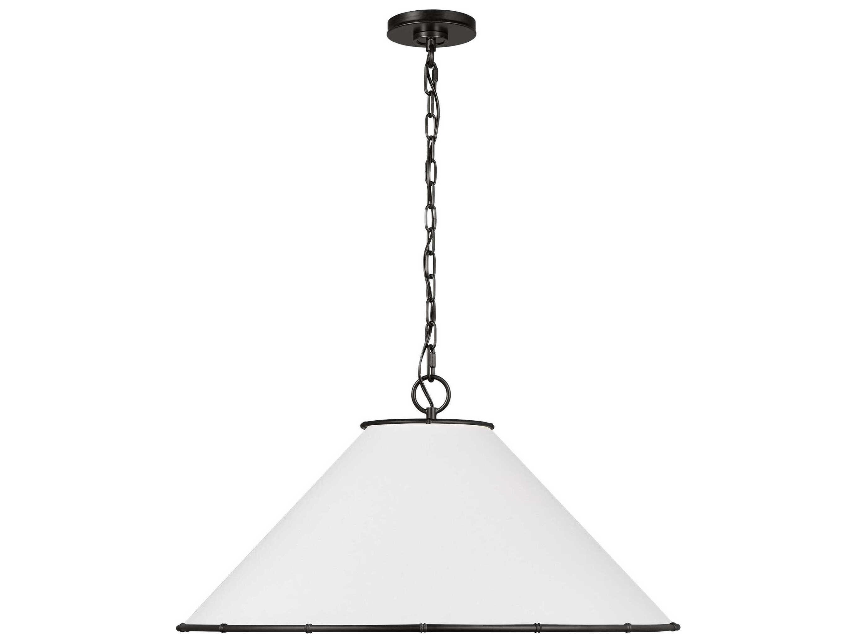 Visual Comfort Studio Aldric 3-Light Aged Iron Black Pendant