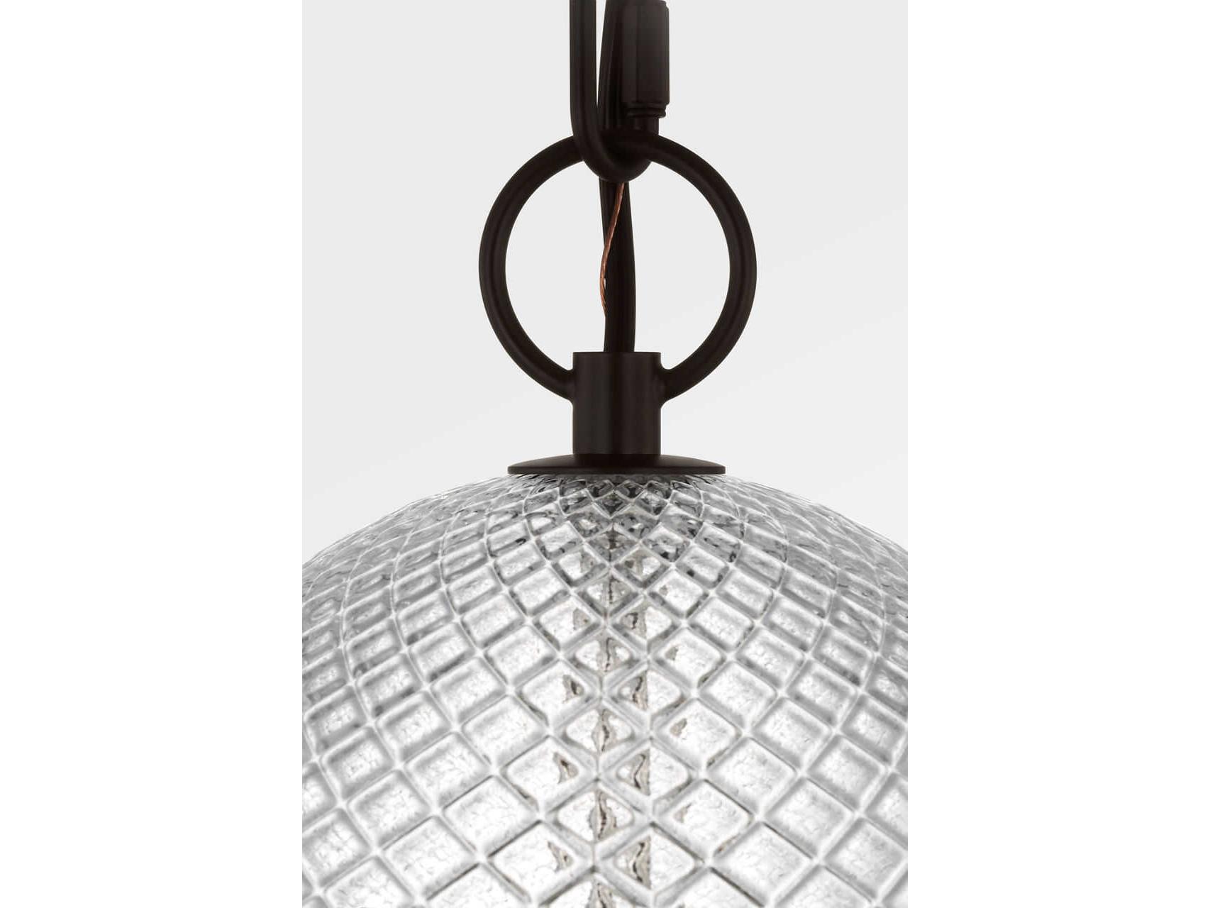 Visual Comfort Studio Lucinda 1-Light Aged Iron Black Mini Pendant