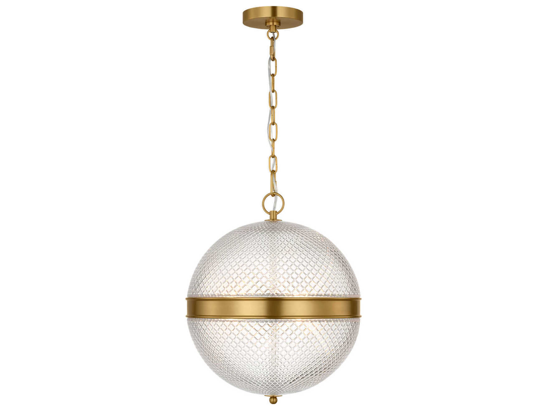 Visual Comfort Studio Lucinda 3-Light Burnished Brass Globe Pendant