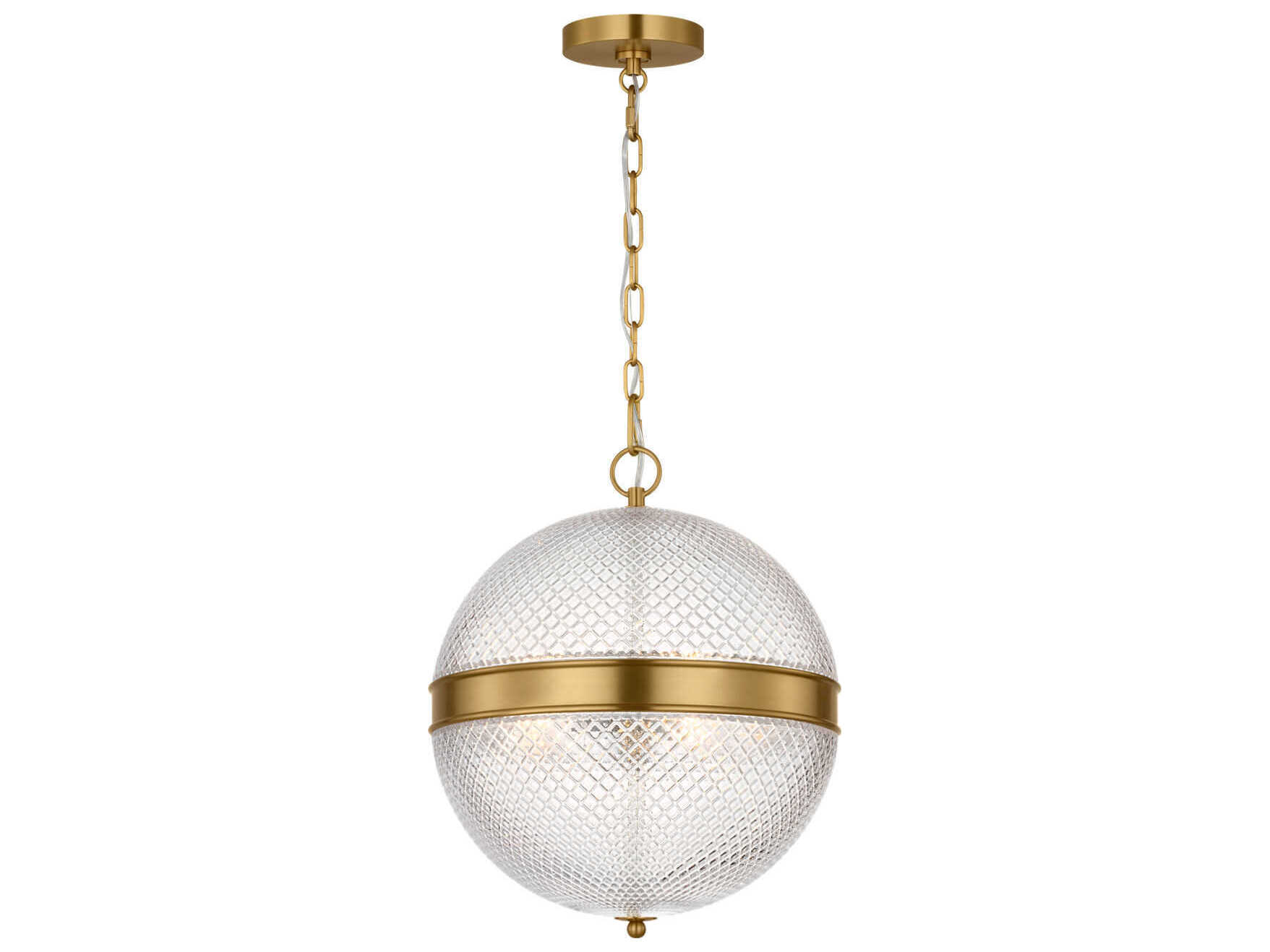 Visual Comfort Studio Lucinda 3-Light Burnished Brass Globe Pendant