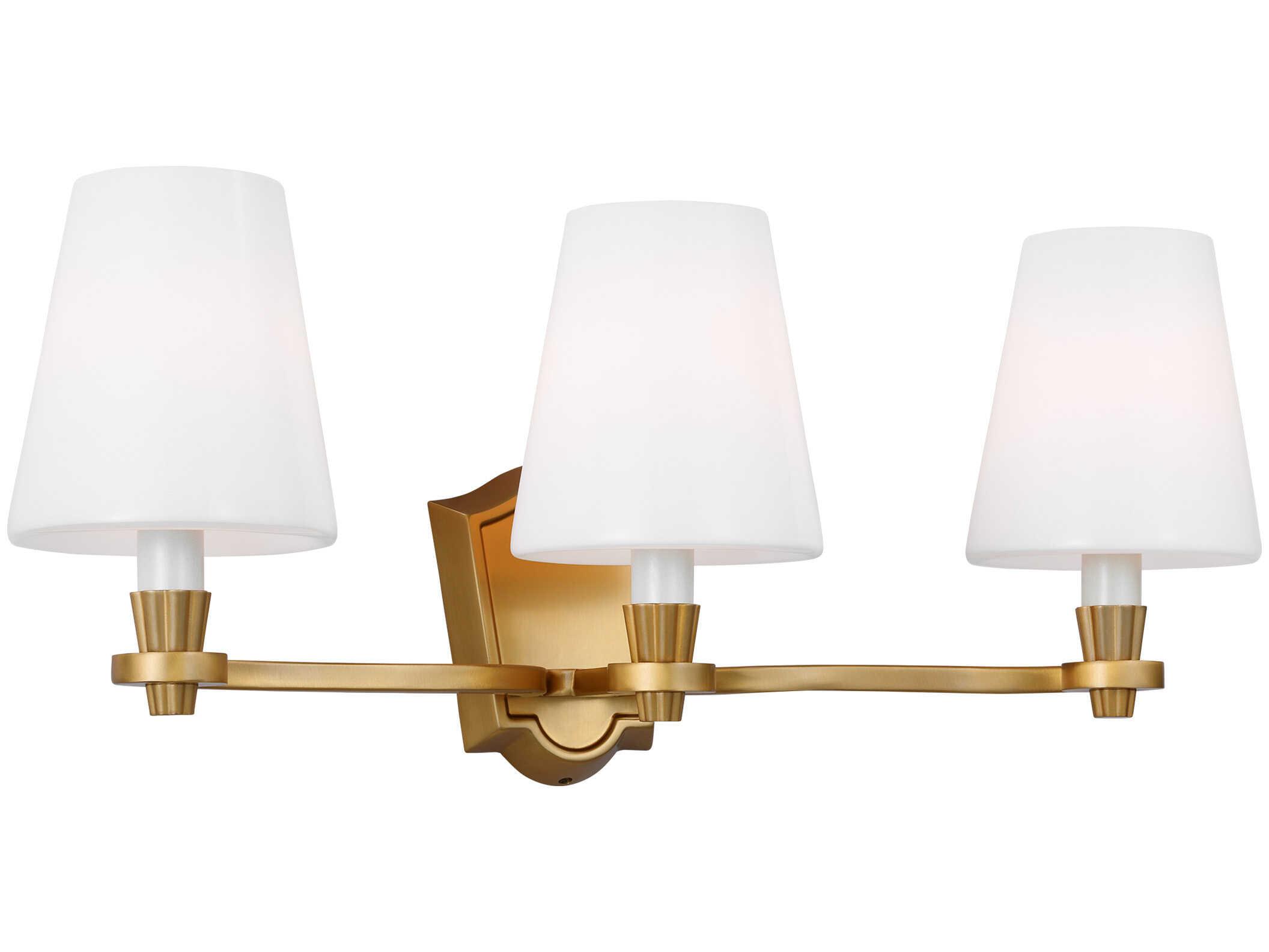 Visual Comfort Studio Paisley 3-Light Burnished Brass Vanity Light