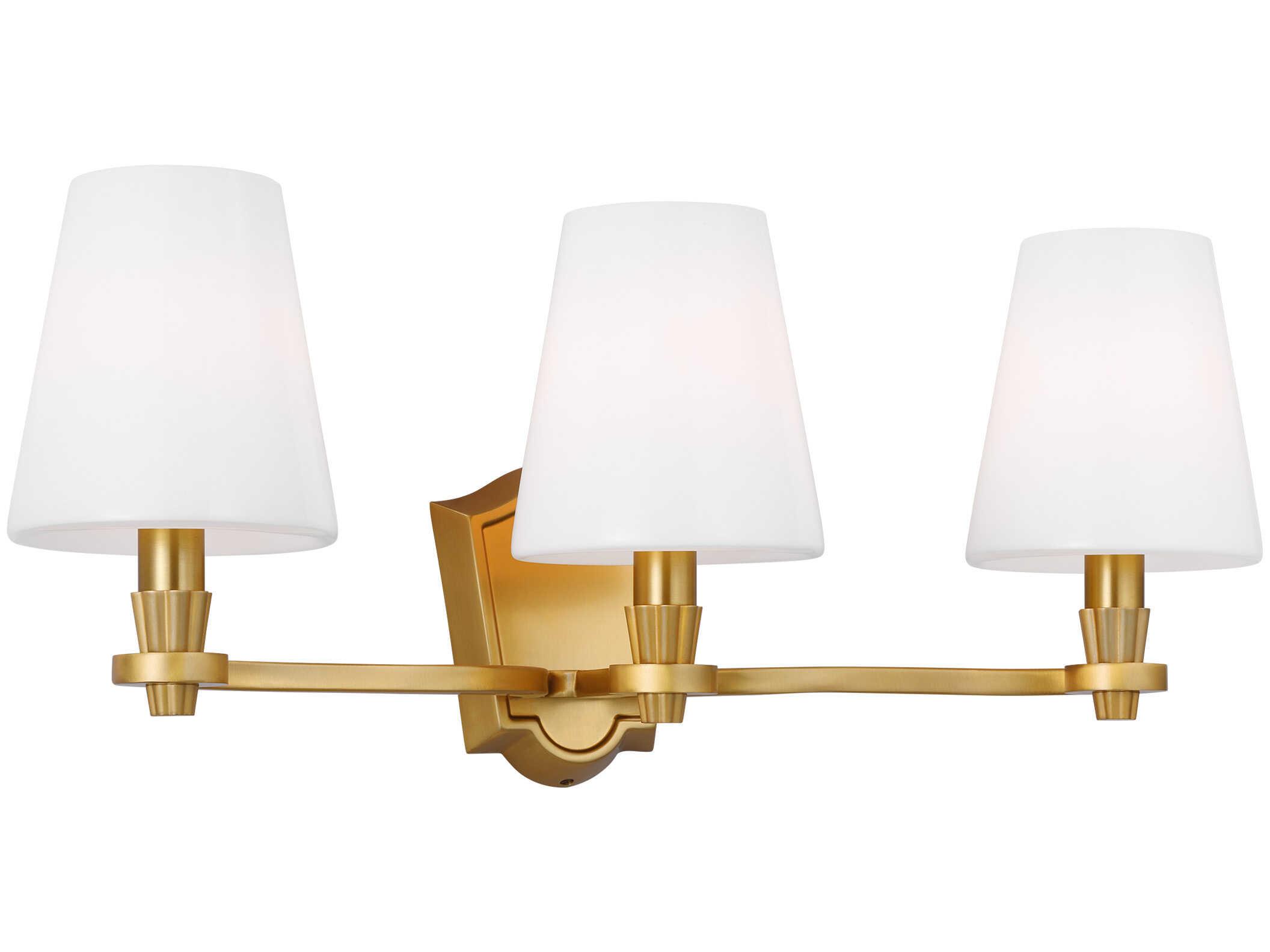 Visual Comfort Studio Paisley 3-Light Burnished Brass Vanity Light