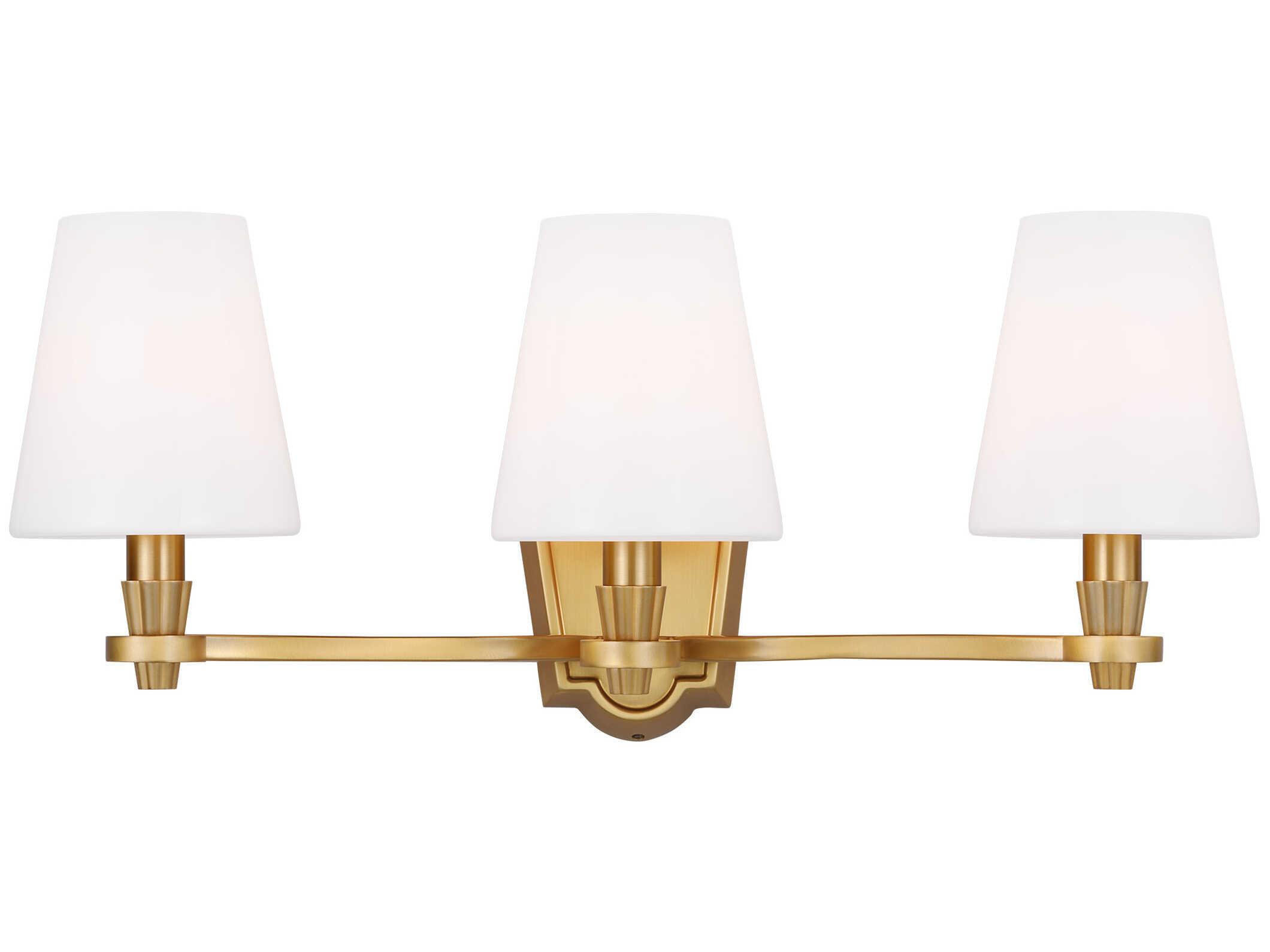 Visual Comfort Studio Paisley 3-Light Burnished Brass Vanity Light
