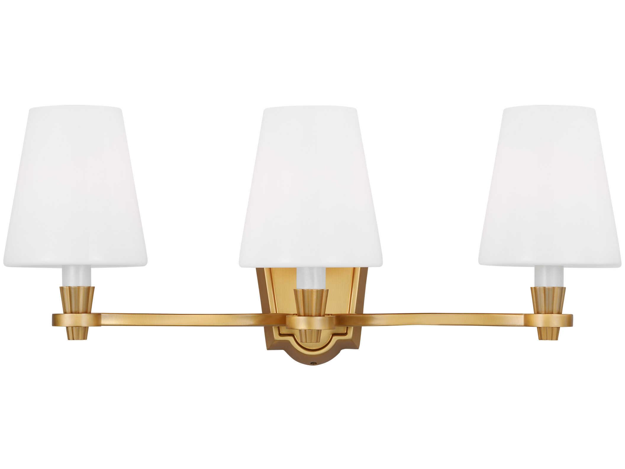 Visual Comfort Studio Paisley 3-Light Burnished Brass Vanity Light