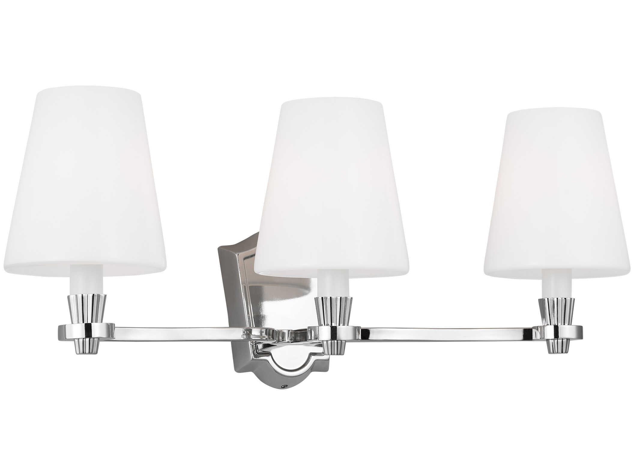 Visual Comfort Studio Paisley 3-Light Polished Nickel Vanity Light