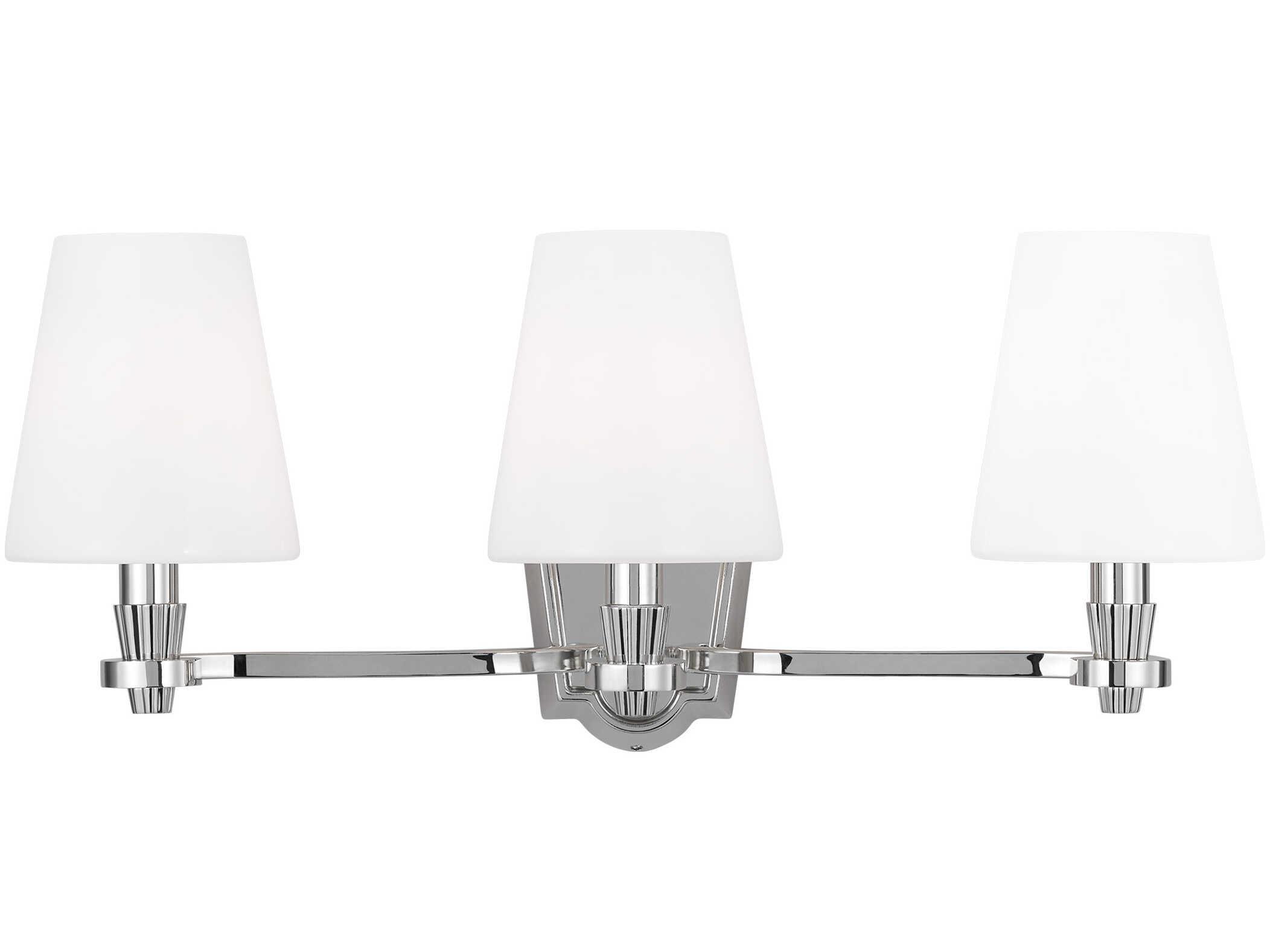 Visual Comfort Studio Paisley 3-Light Polished Nickel Vanity Light