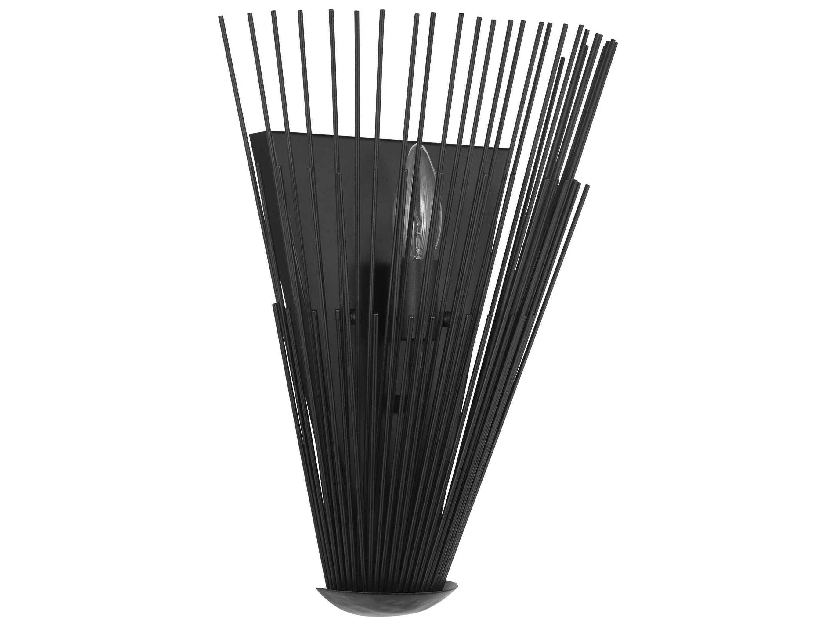 Visual Comfort Studio Helios 3-Light Aged Iron Black Wall Sconce