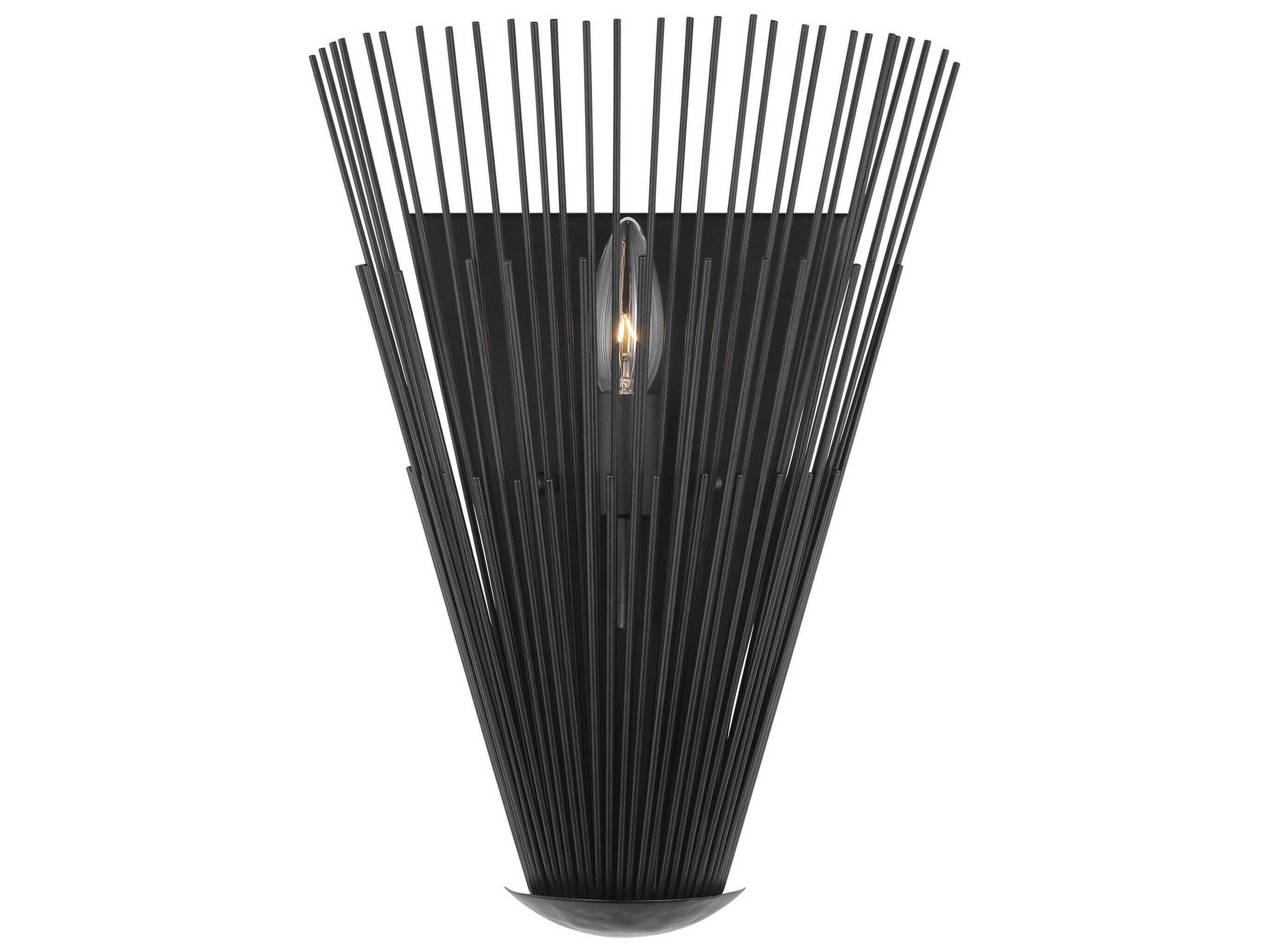 Visual Comfort Studio Helios 3-Light Aged Iron Black Wall Sconce