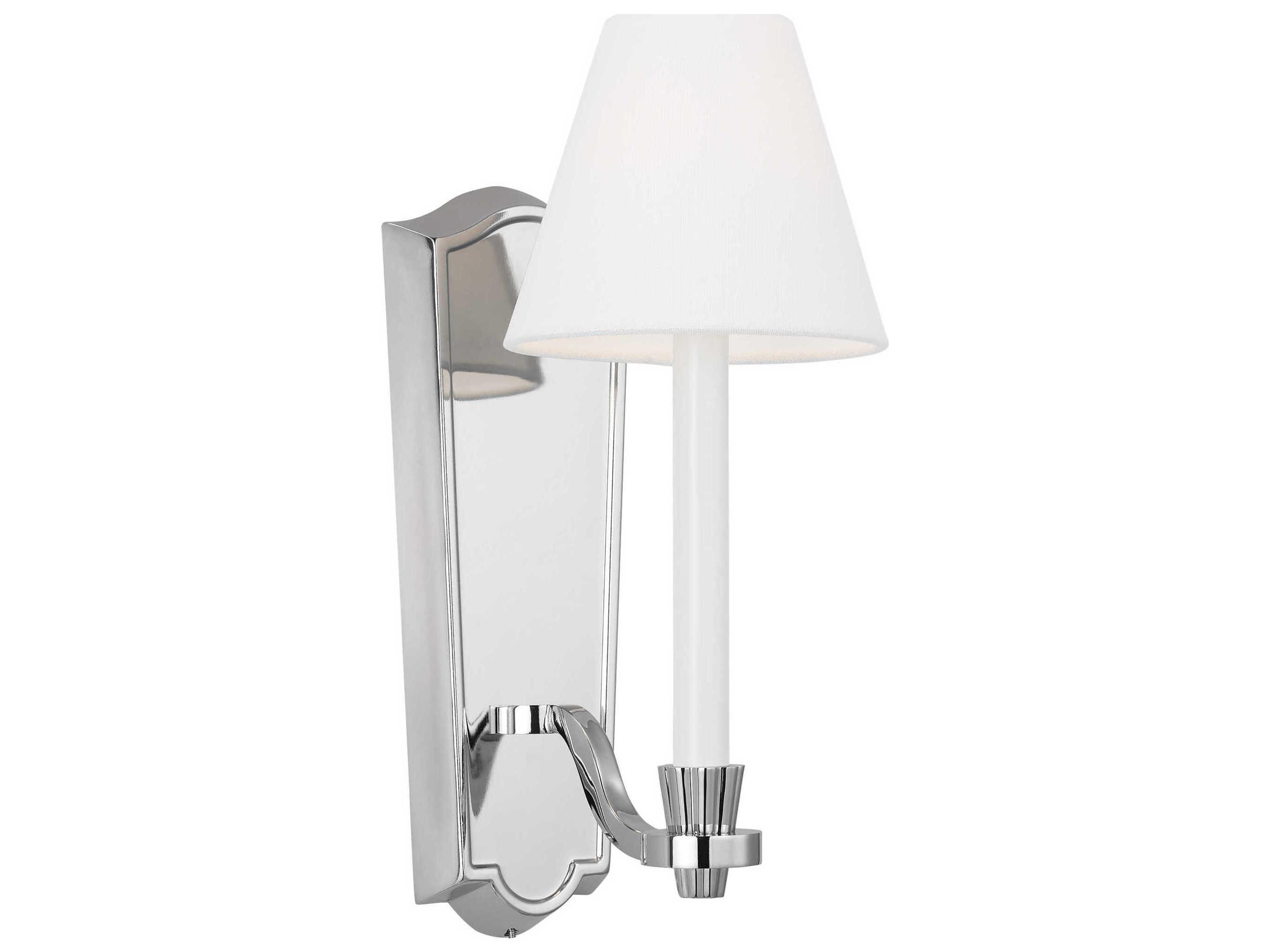 Visual Comfort Studio Paisley 1-Light Polished Nickel White Wall Sconce