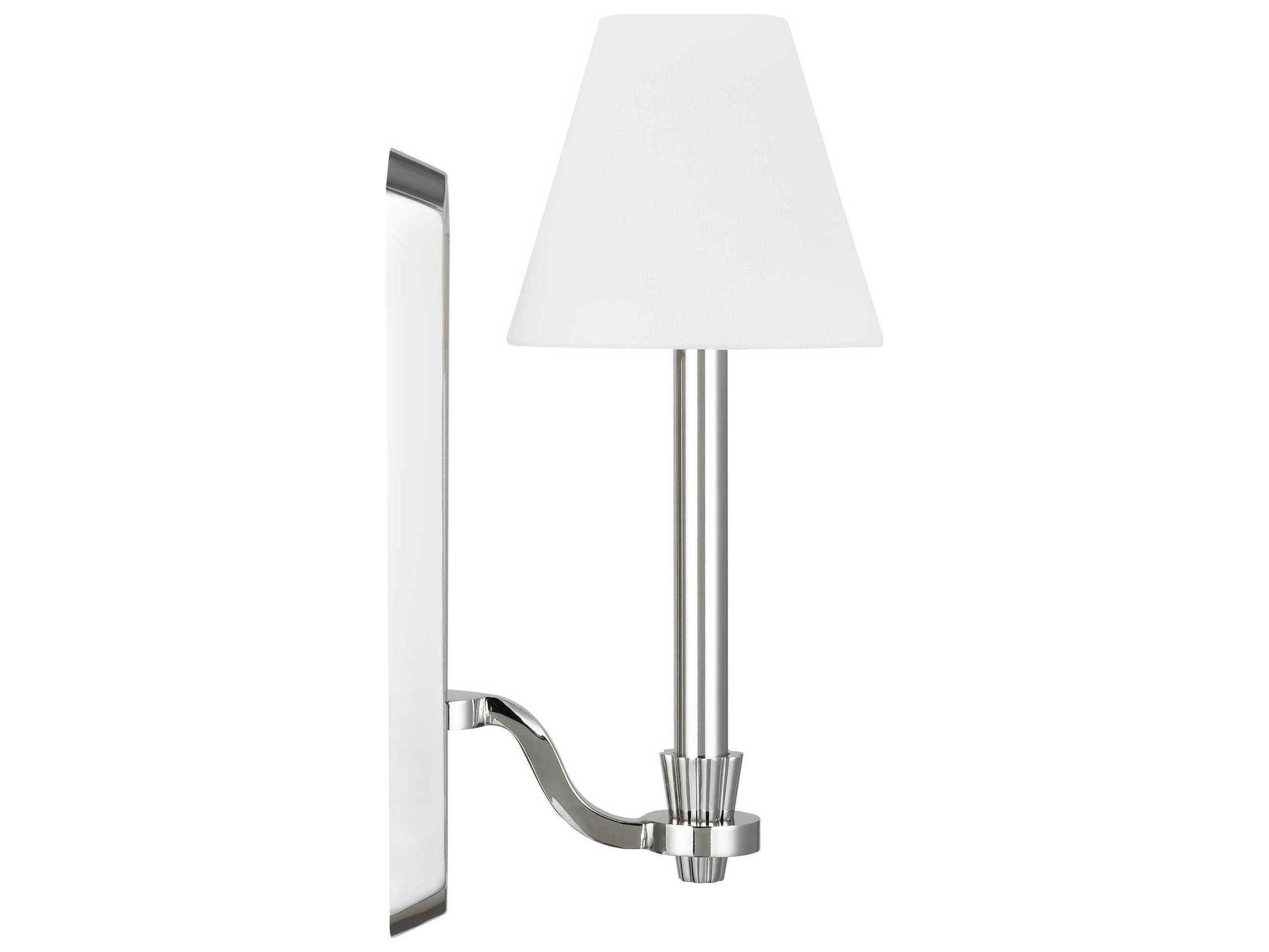 Visual Comfort Studio Paisley 1-Light Polished Nickel White Wall Sconce