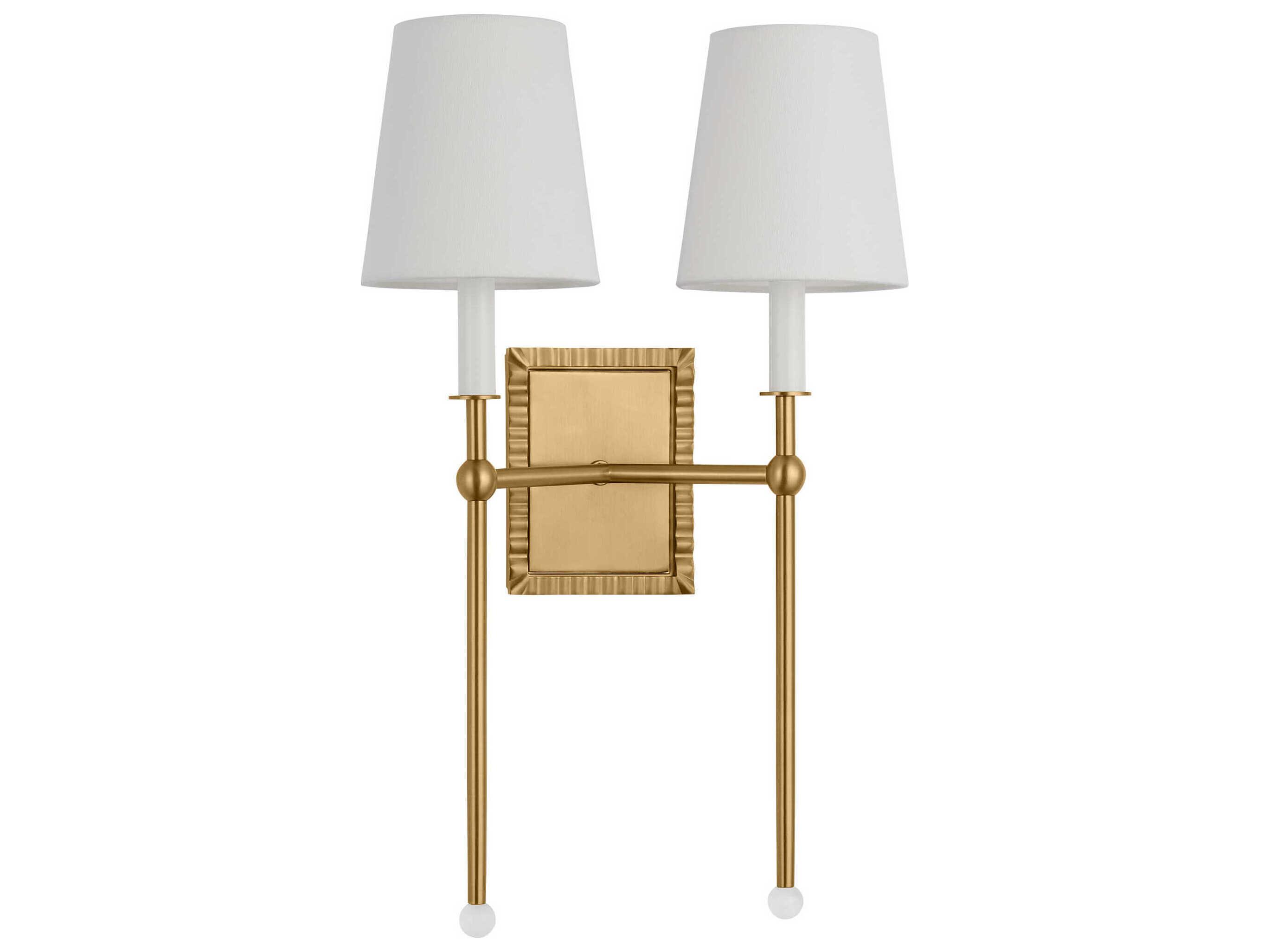 Visual Comfort Studio Baxley 2-Light Burnished Brass Wall Sconce