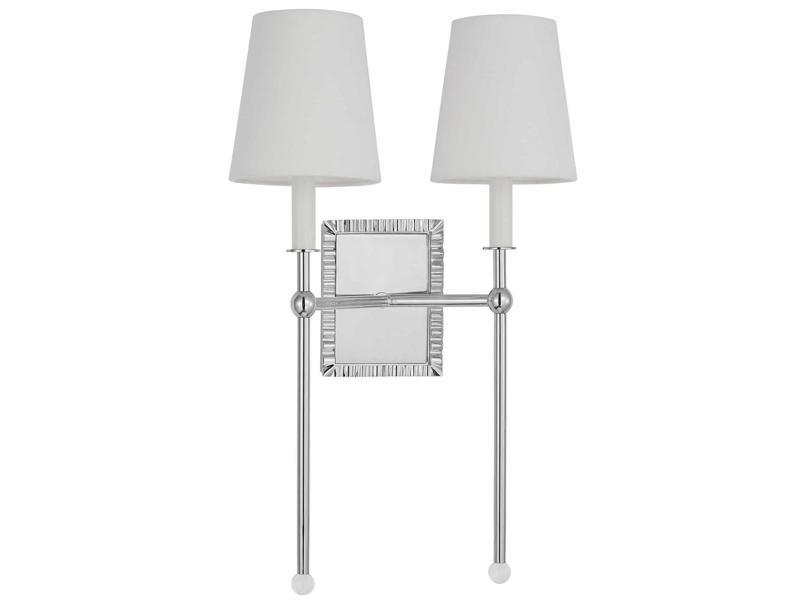 Visual Comfort Studio Baxley 2-Light Polished Nickel Wall Sconce