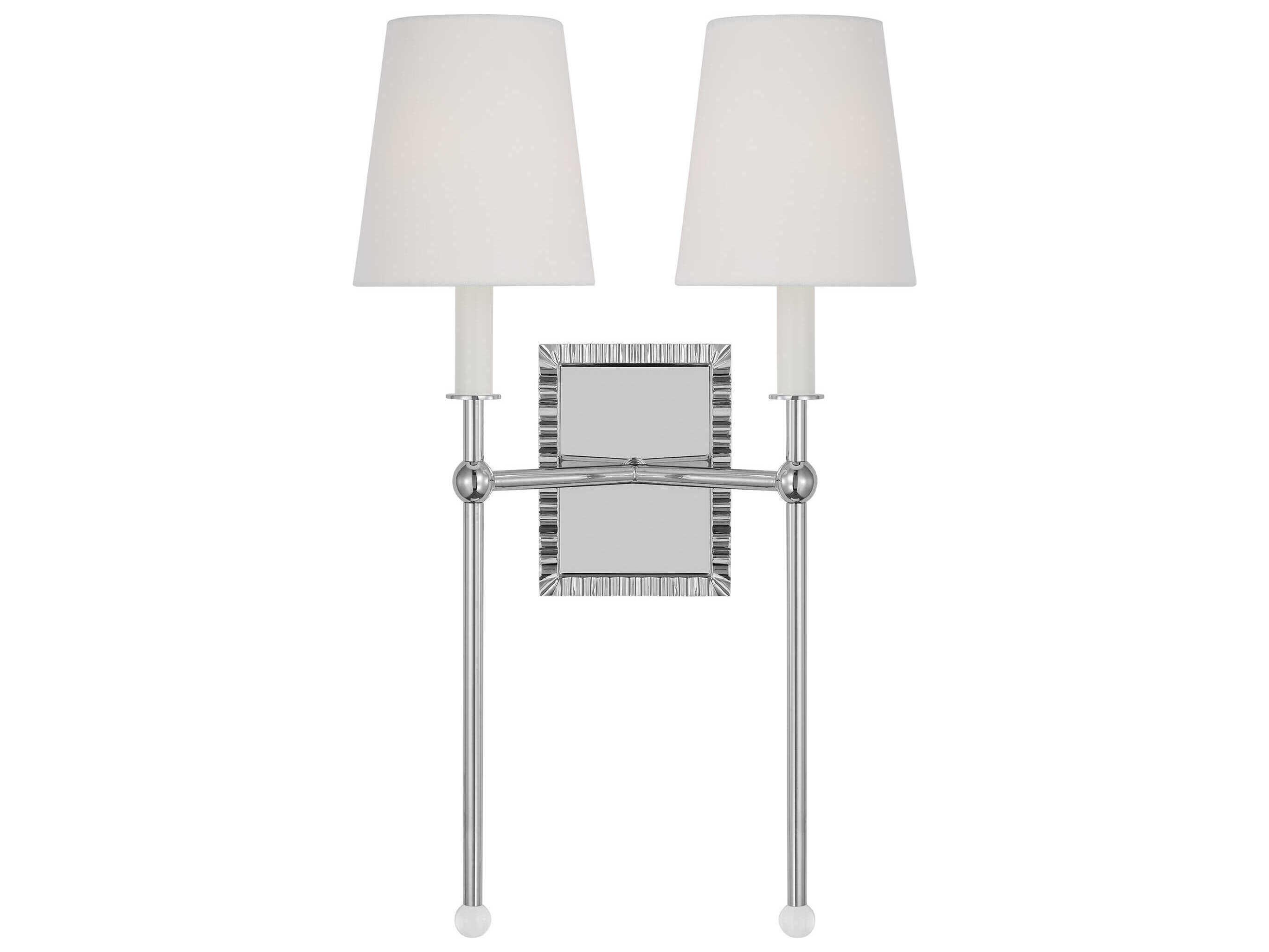 Visual Comfort Studio Baxley 2-Light Polished Nickel Wall Sconce