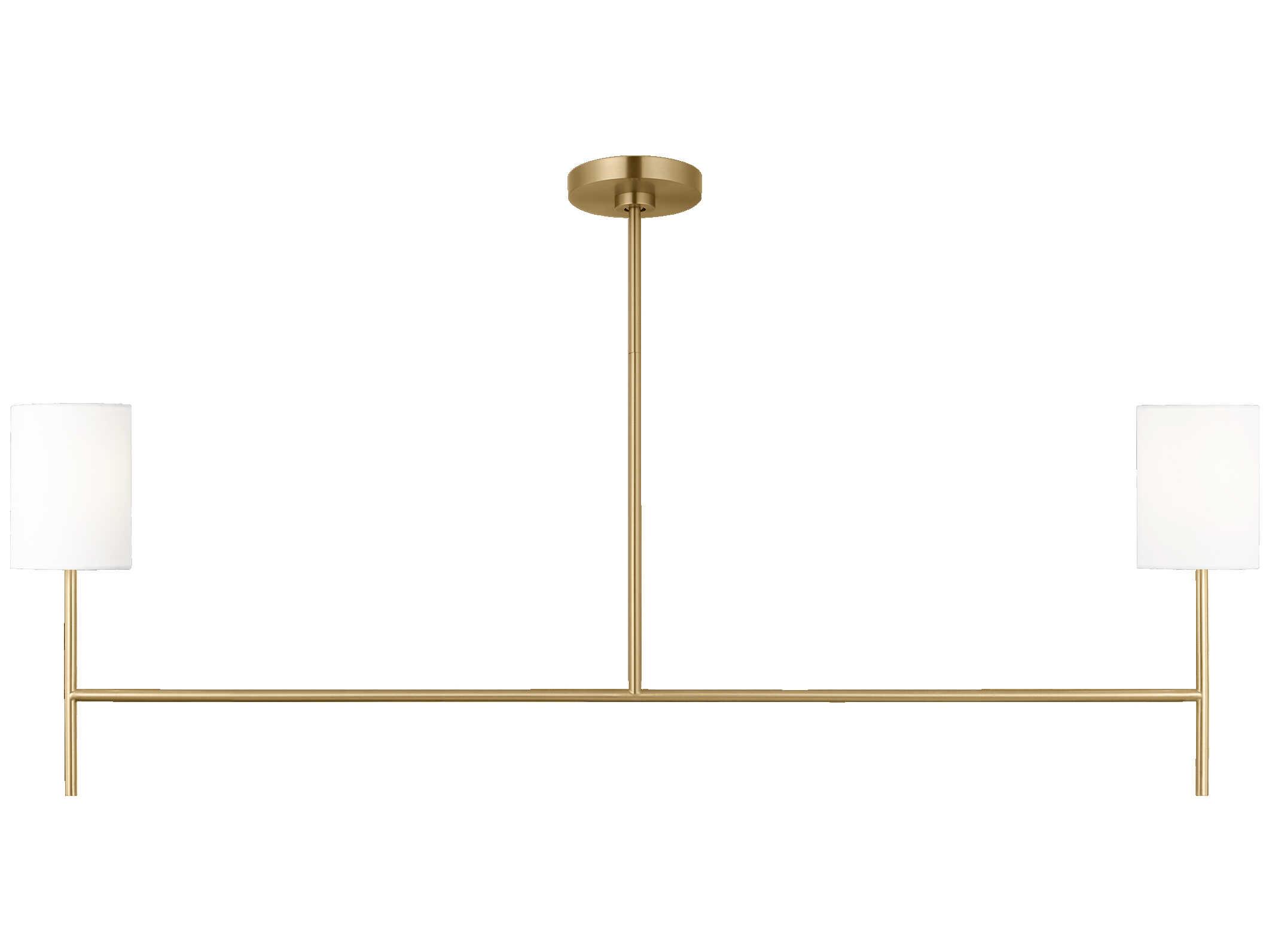 Visual Comfort Studio Key 2-Light Burnished Brass Linear Island Pendant