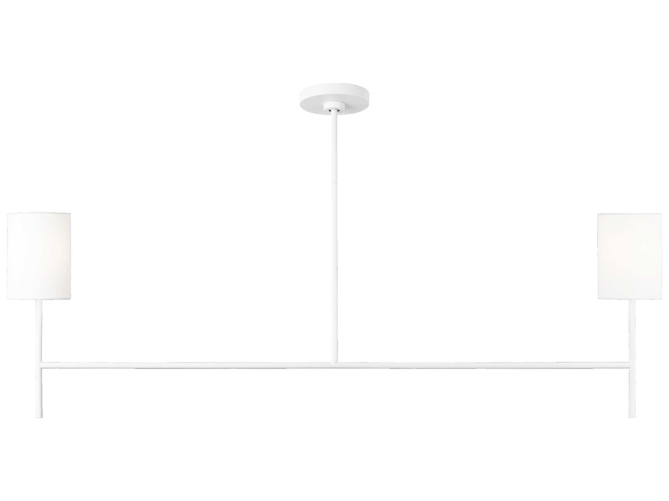 Visual Comfort Studio Key 2-Light Matte White Linear Island Pendant