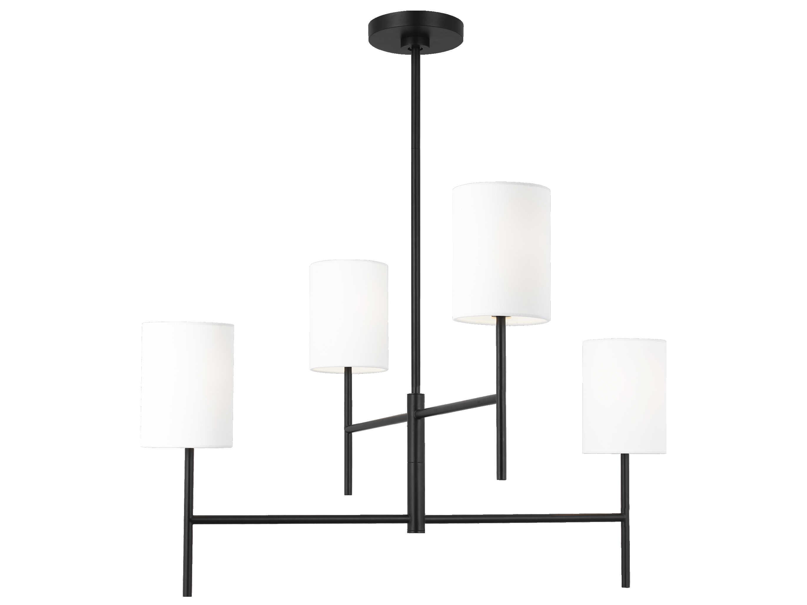 Visual Comfort Studio Key 4-Light Midnight Black Candelabra Cylinder Chandelier