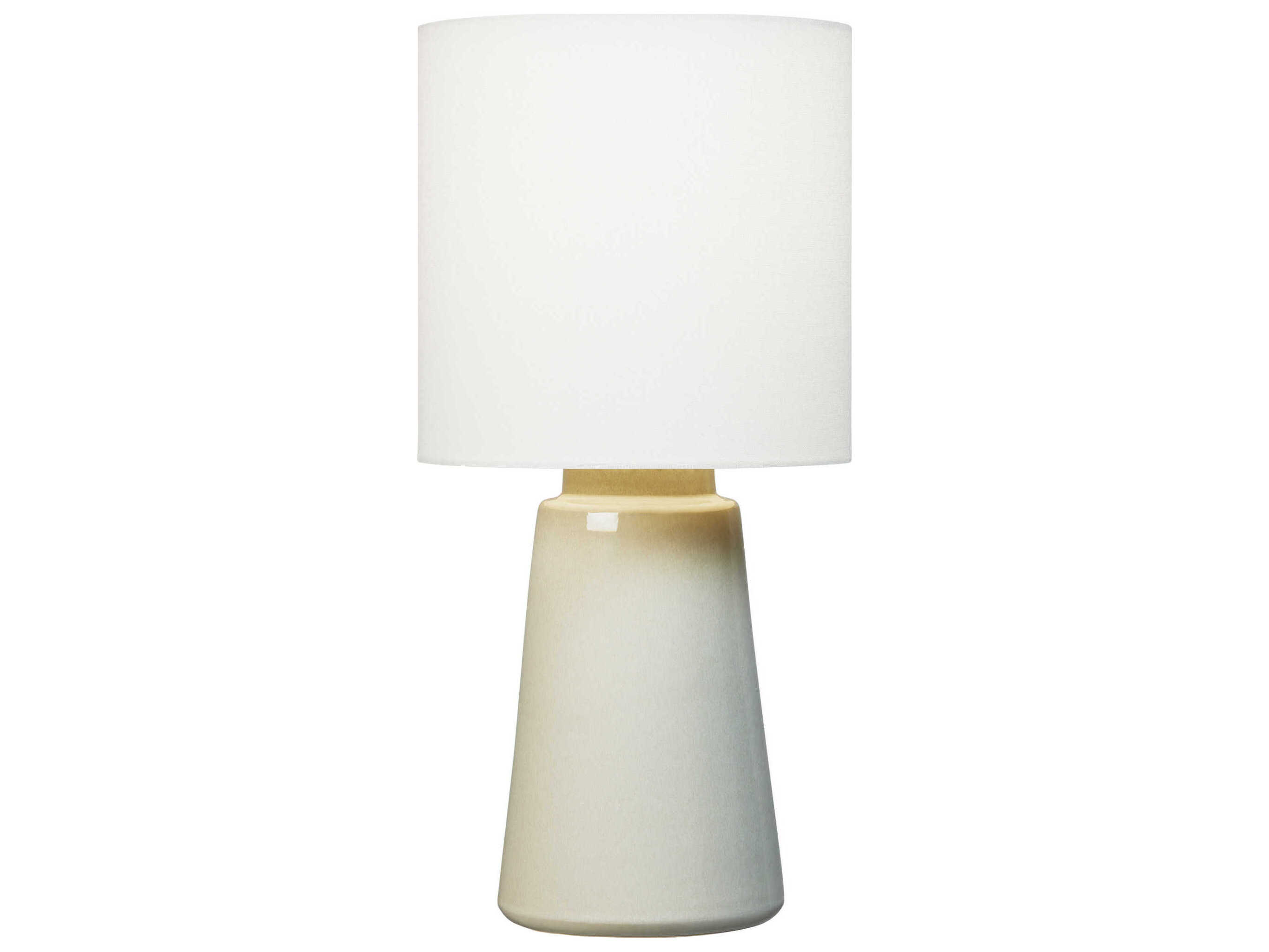 Visual Comfort Studio Vessel Shellish Grey White Linen Fabric Table Lamp