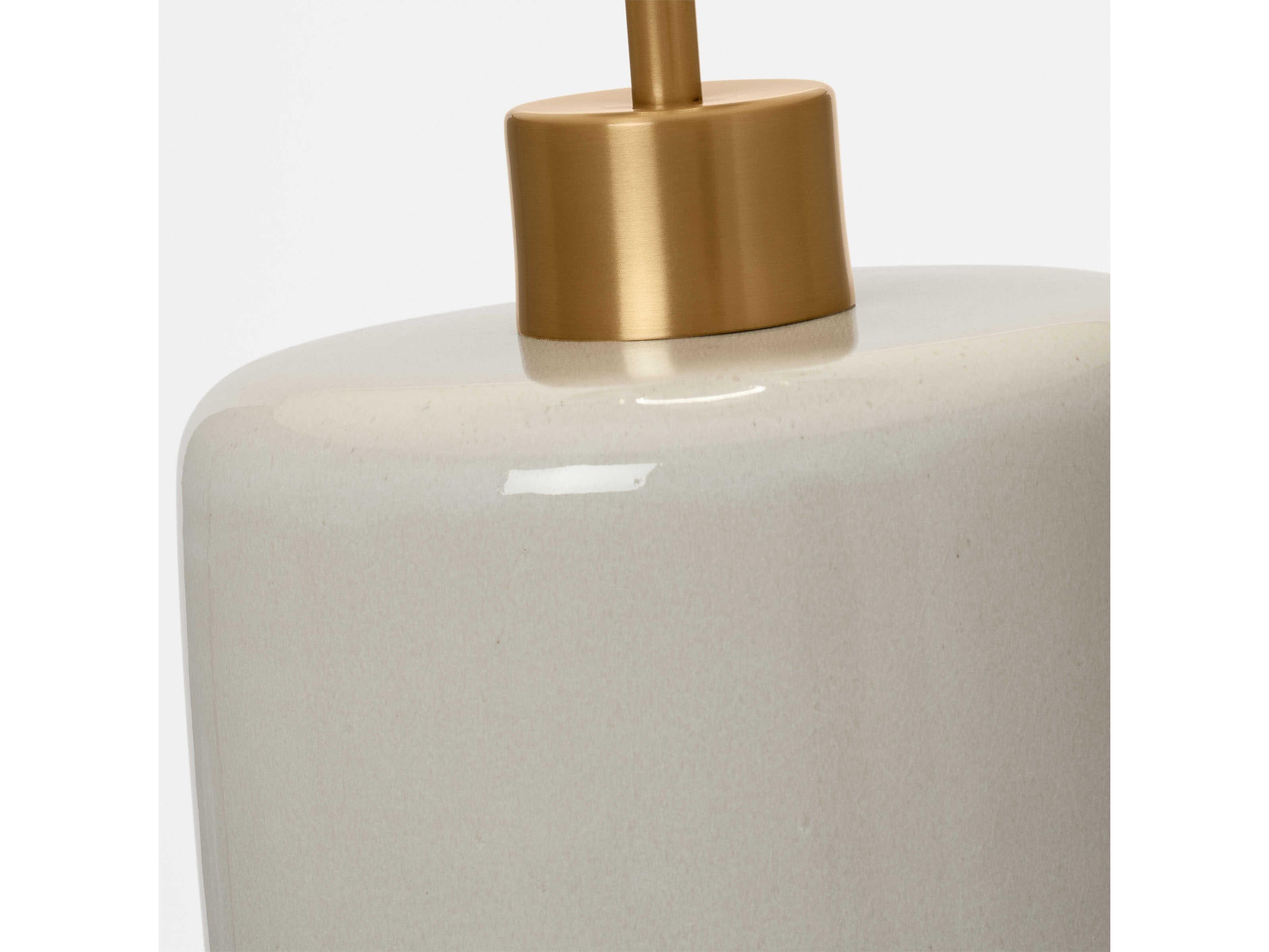 Visual Comfort Studio Shanghai Shellish Grey White Linen Fabric Buffet Lamp