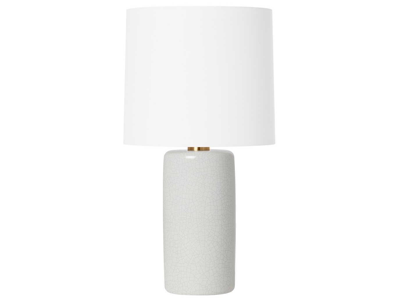 Visual Comfort Studio Shanghai White Crackle Linen Fabric Buffet Lamp