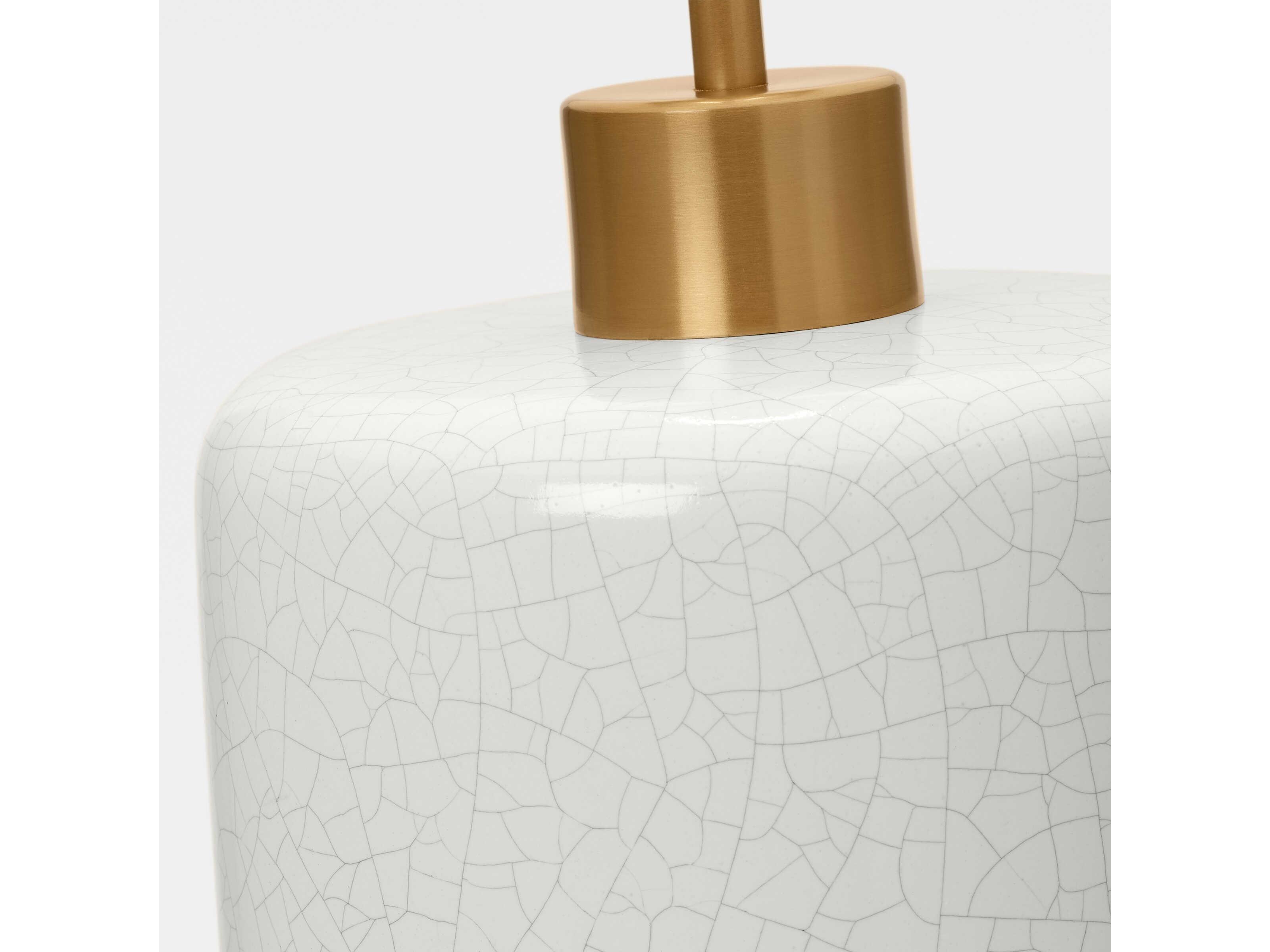 Visual Comfort Studio Shanghai White Crackle Linen Fabric Buffet Lamp