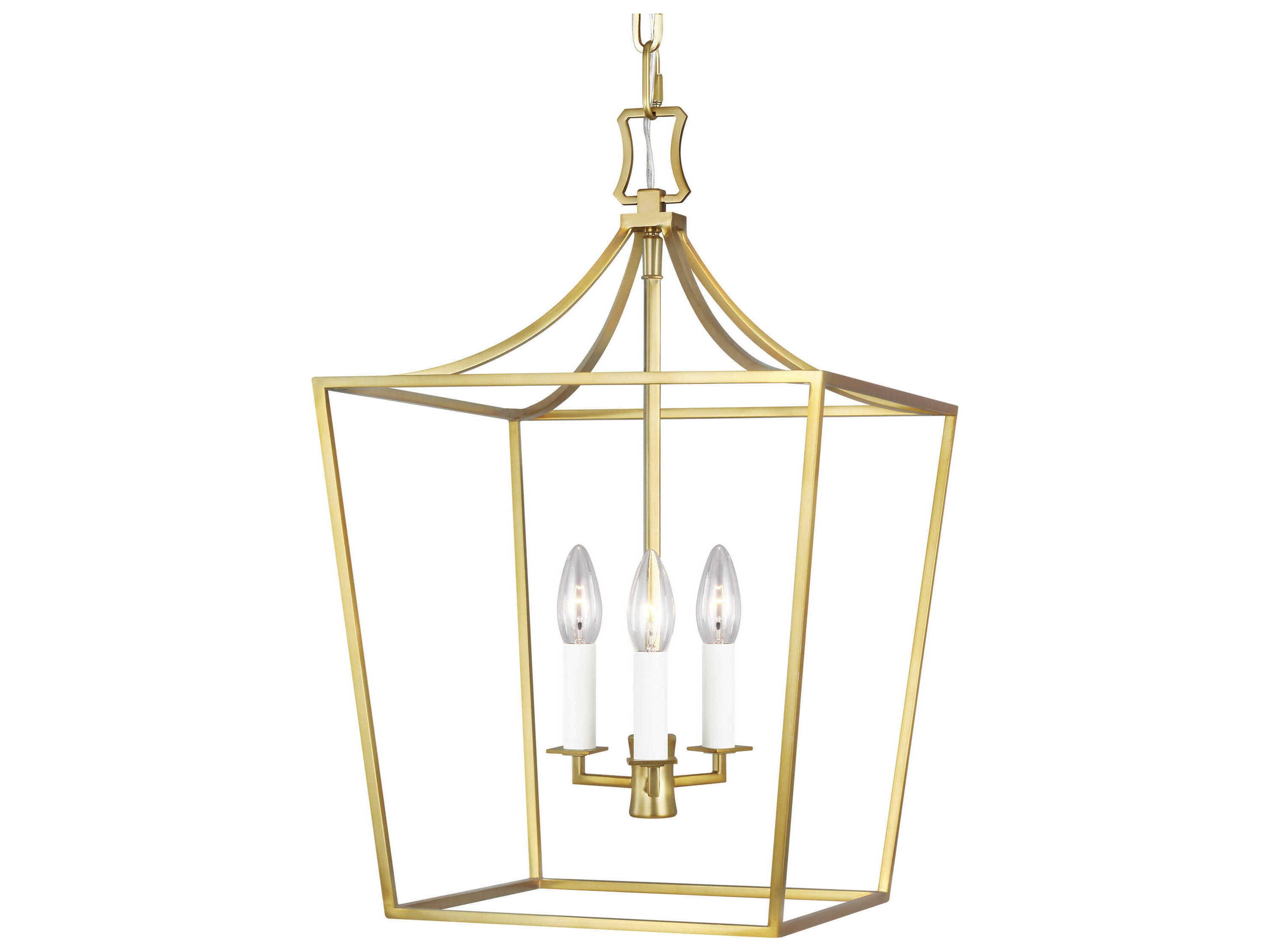 Visual Comfort Studio Southold 3-Light Burnished Brass Lantern Chandelier